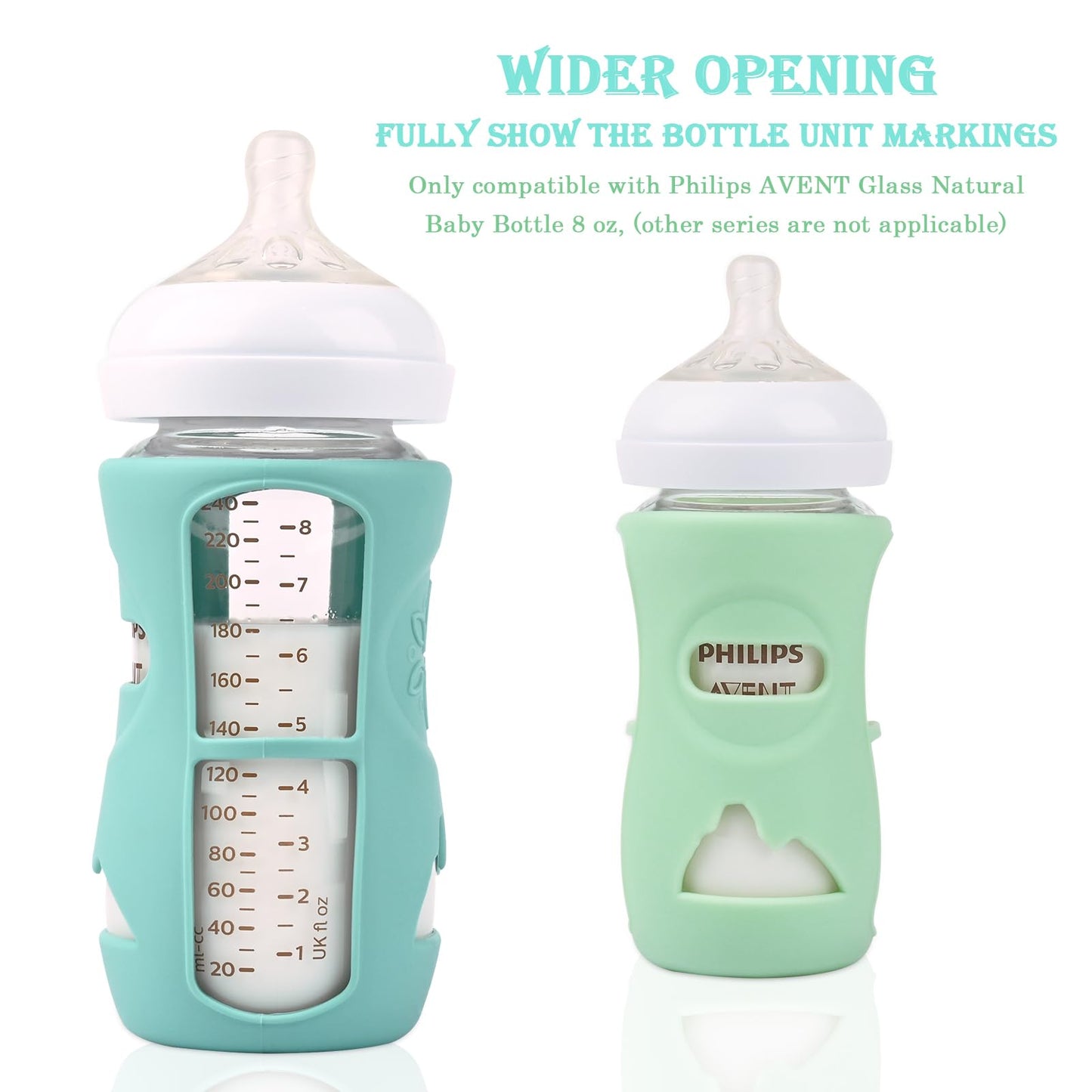 3 Pack Silicone Sleeves for Avent Natural Glass Baby Bottles, Anti Breakage Baby Bottle Holder, Compatible Philips Avent Glass Natural Baby Bottle 4 oz(Grey+Dark Blue+Apricot)