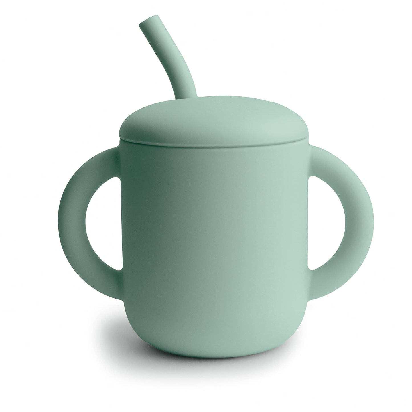 mushie 100% Silicone Training Cup & Straw for Toddlers | 6 Months+ (Whales)
