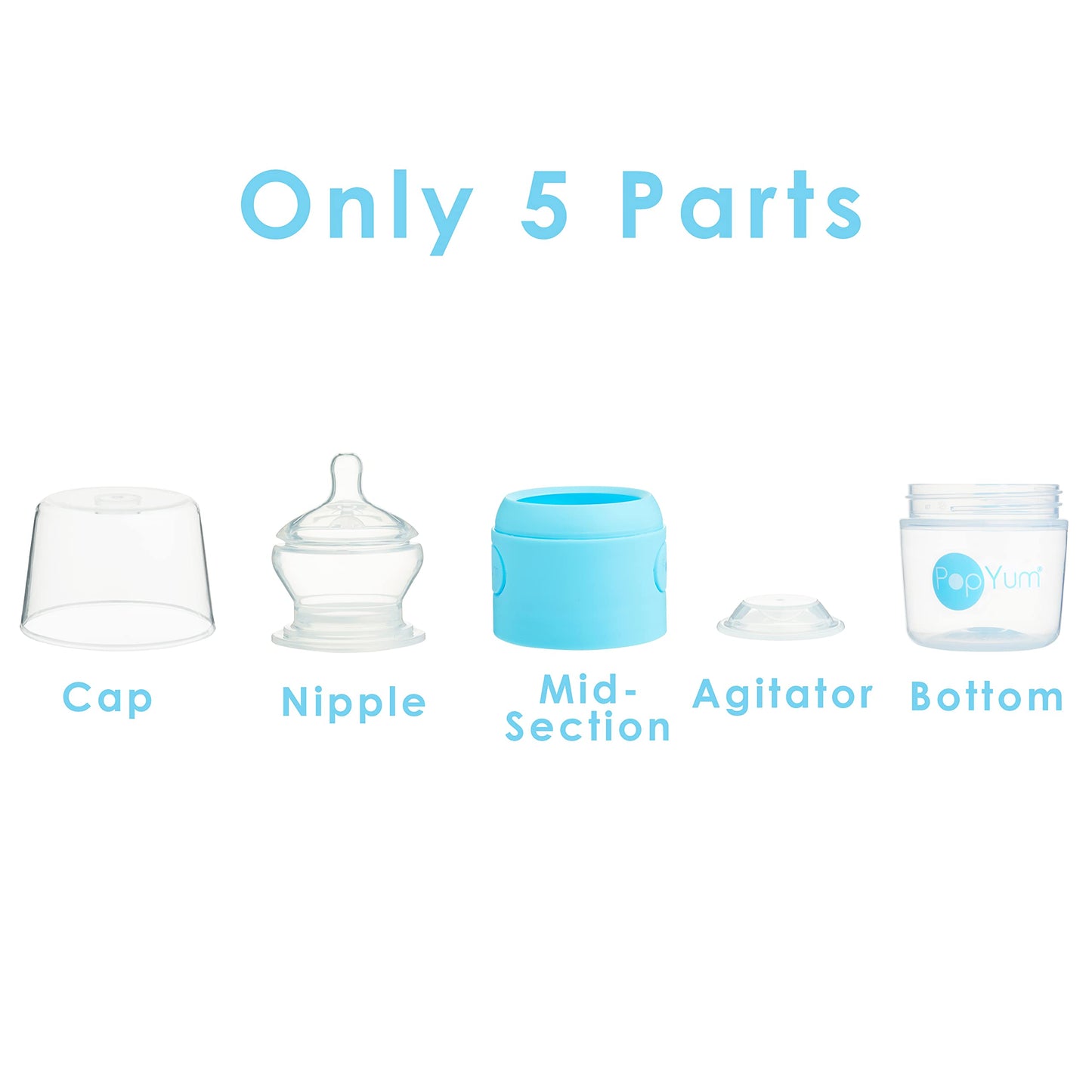 PopYum Orange Formula Making Baby Bottle Starter Set, 4-Pack
