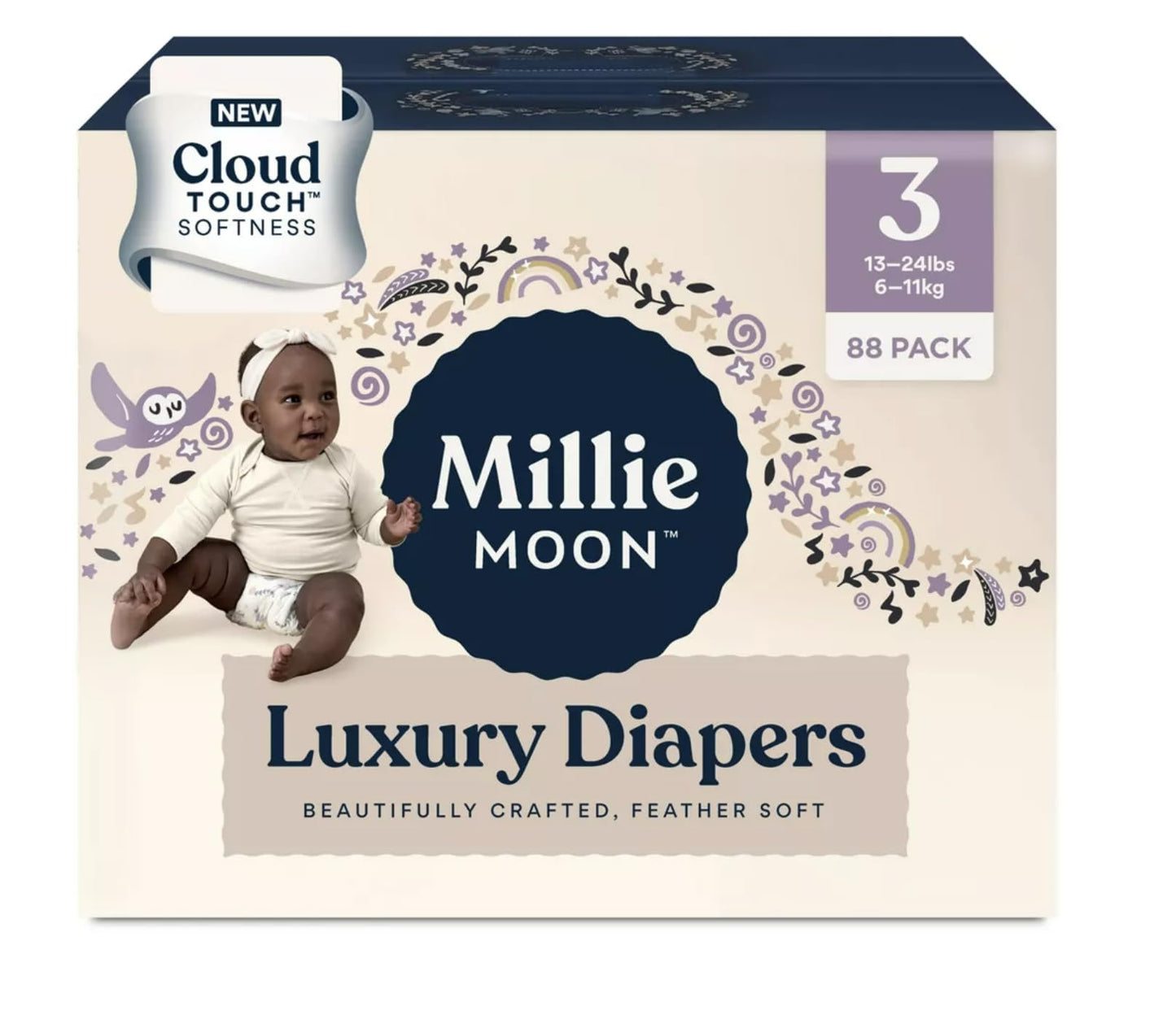 Diapers Sizes 1-6 Luxury Diapers COUCHES DE Luxe (Choose Size) (Size 4-72 Diapers (22lbs-33lbs))