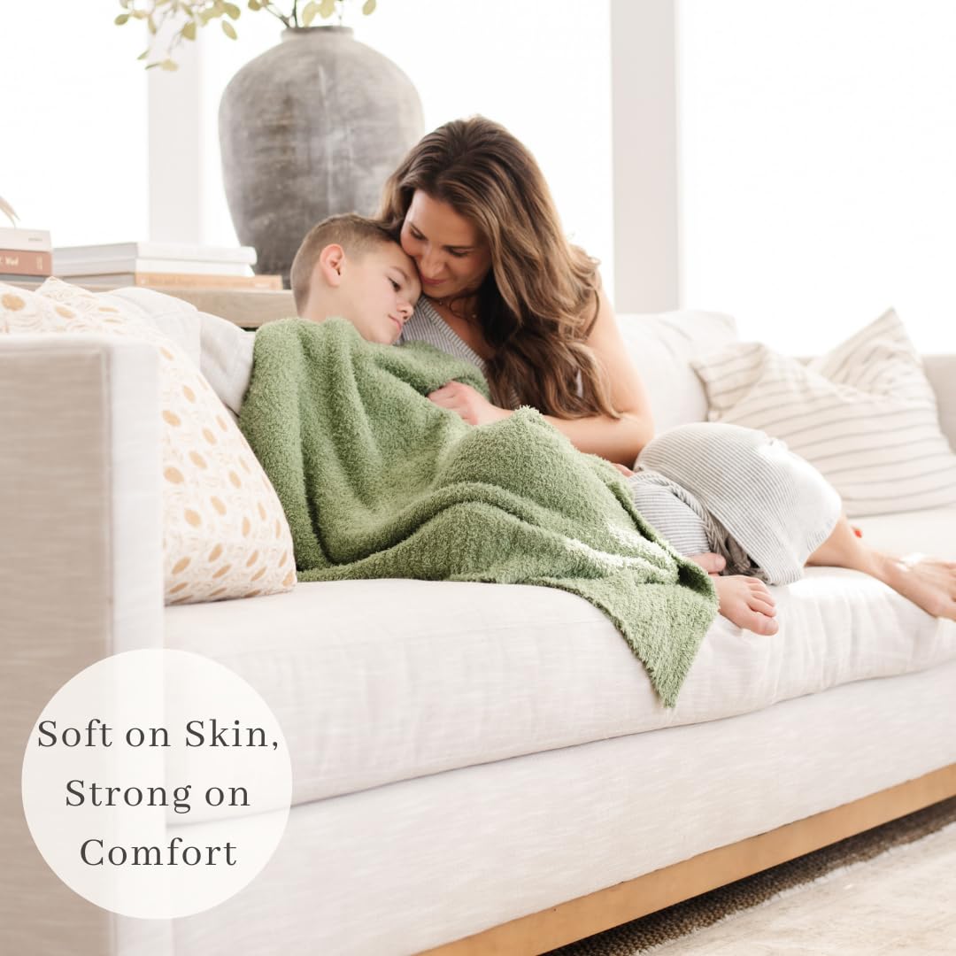 SARANONI Bamboni Luxury Baby Blanket | Plush Blanket for Infant Boys & Girls | Receiving Blanket 30” x 40” | Gray