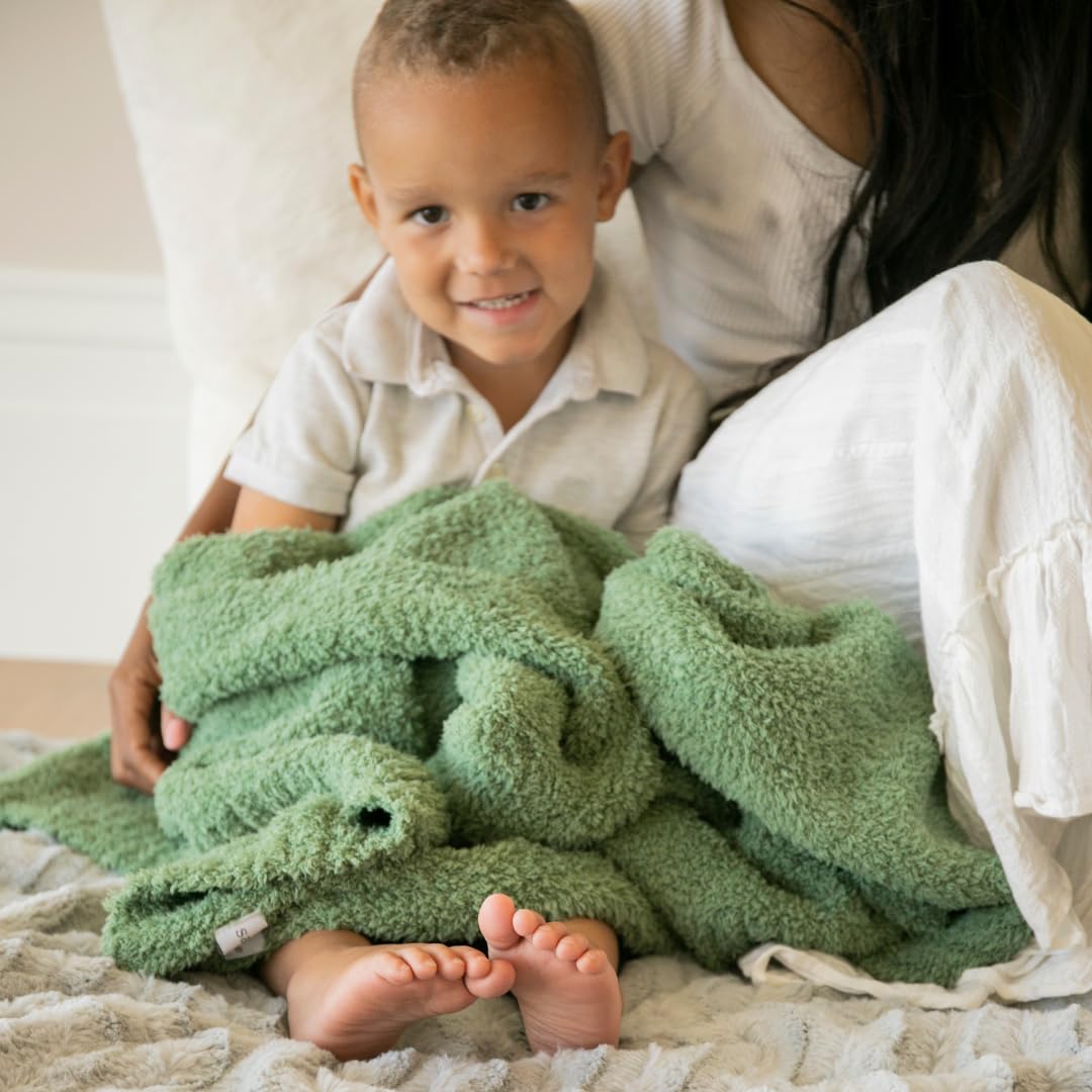 SARANONI Bamboni Luxury Baby Blanket | Plush Blanket for Infant Boys & Girls | Receiving Blanket 30” x 40” | Gray