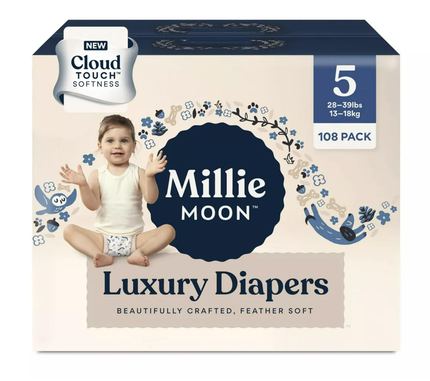 Diapers Sizes 1-6 Luxury Diapers COUCHES DE Luxe (Choose Size) (Size 4-72 Diapers (22lbs-33lbs))