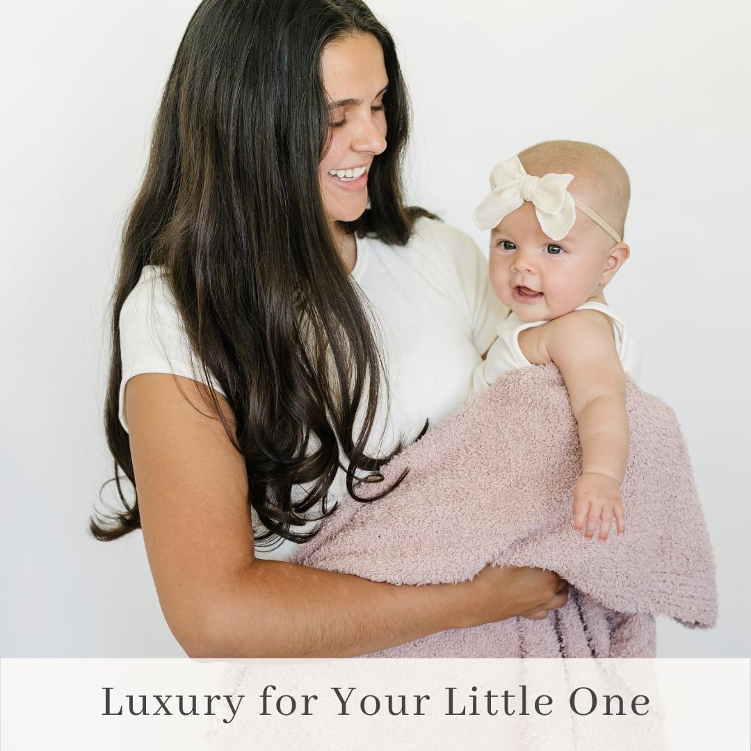 SARANONI Bamboni Luxury Baby Blanket | Plush Blanket for Infant Boys & Girls | Receiving Blanket 30” x 40” | Gray