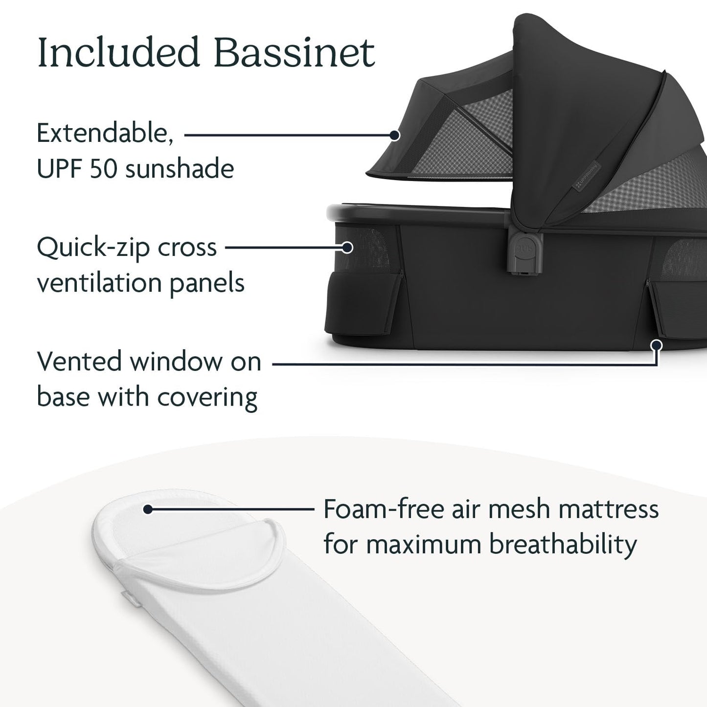 UPPAbaby Vista V3 Stroller + Bassinet V3 - Convertible Single-to-Double Stroller System