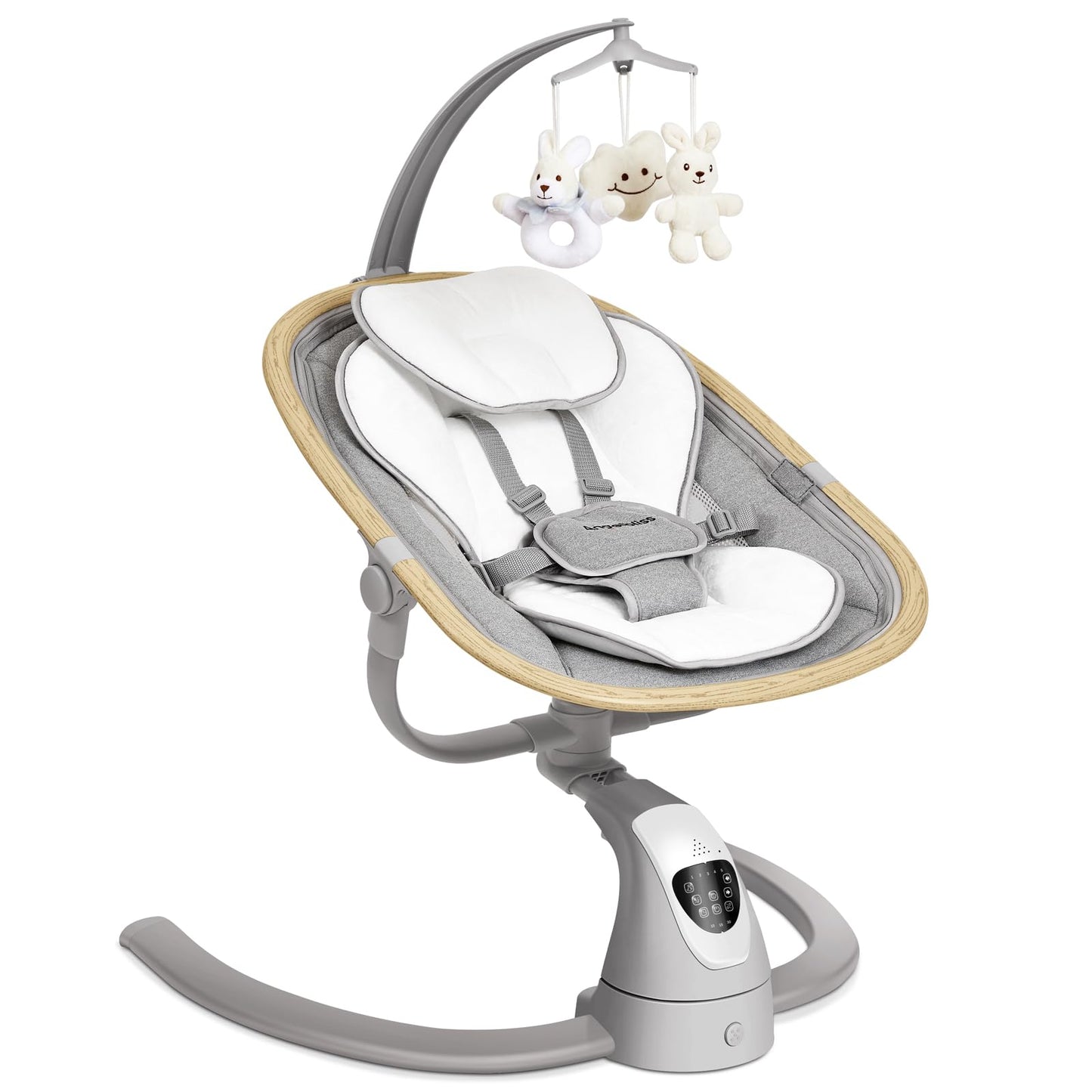 Angelbliss Baby Swing with Cry Detection, Side-to-Side Electric Swing with 5 Speeds