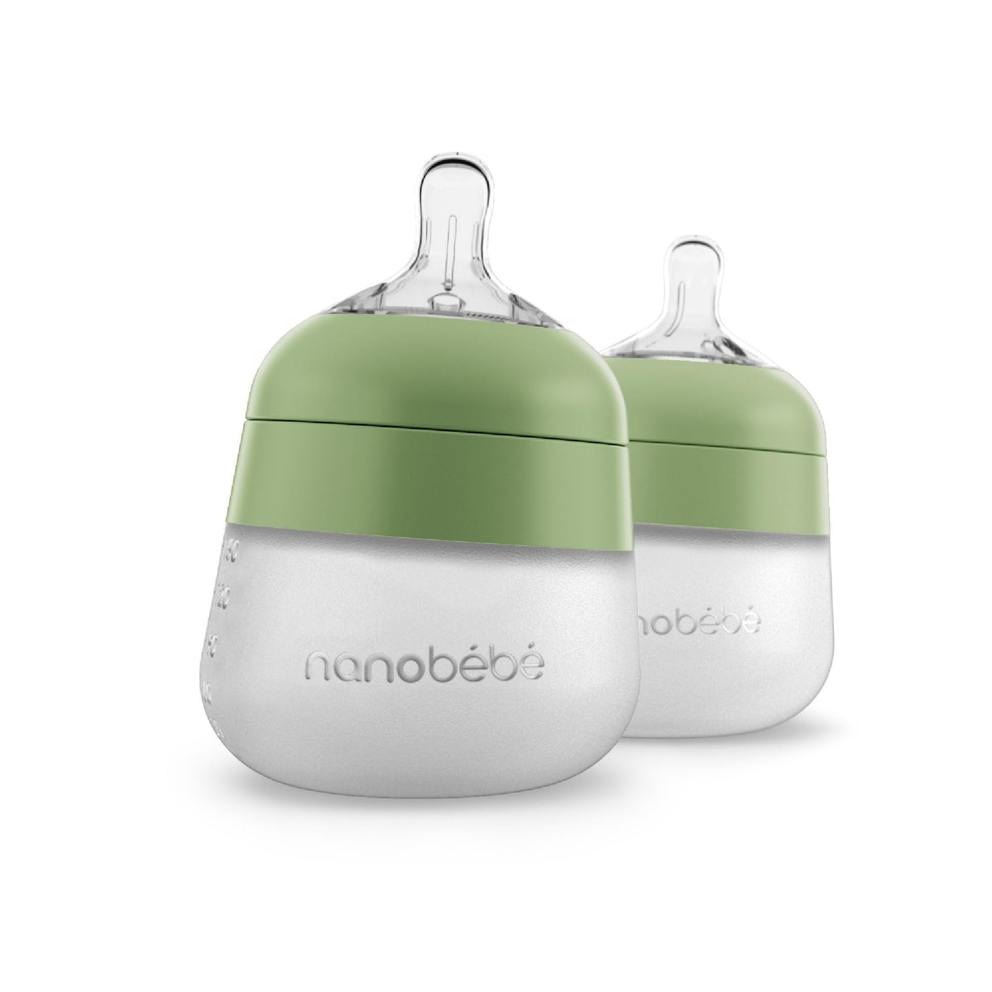 Nanobébé Flexy Silicone Baby Bottle, Anti-Colic, Natural Feel, Non-Collapsing Nipple, Non-Tip Stable Base, Easy to Clean, 3-Pack, Gray, 9oz