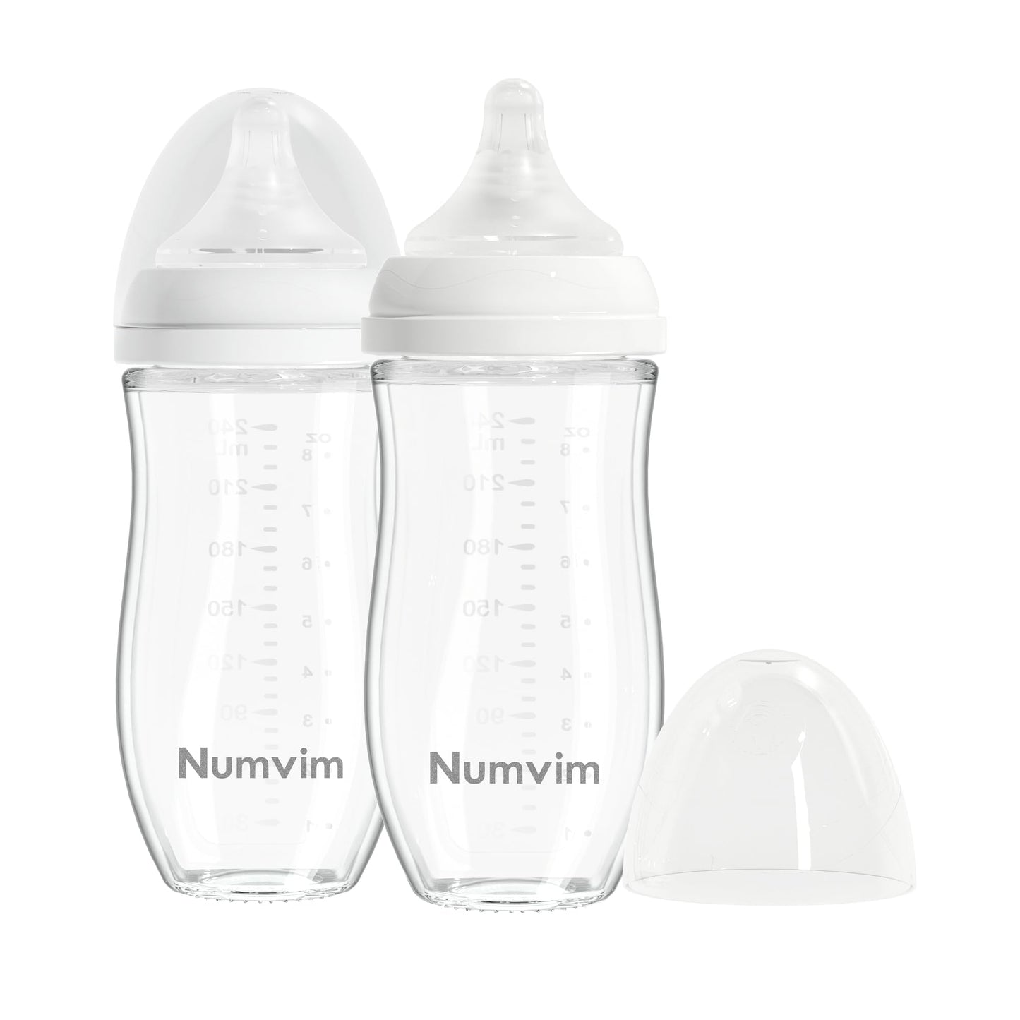 Glass Nurturing Baby Bottle Gentle & Extra Slow Flow, Newborn Breastfeeding Bottle with Anti Colic Nipple for 0 Months Babies, Includes SS Nipples(3Oz, 2 Packs)
