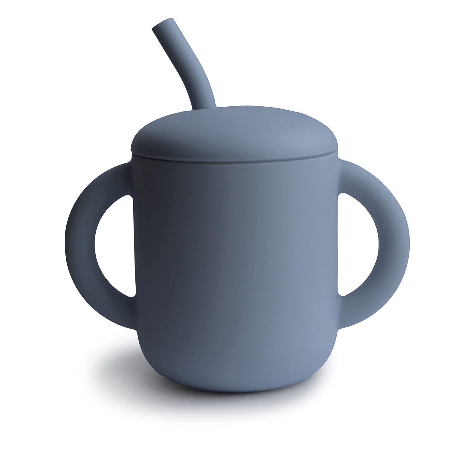 mushie 100% Silicone Training Cup & Straw for Toddlers | 6 Months+ (Whales)