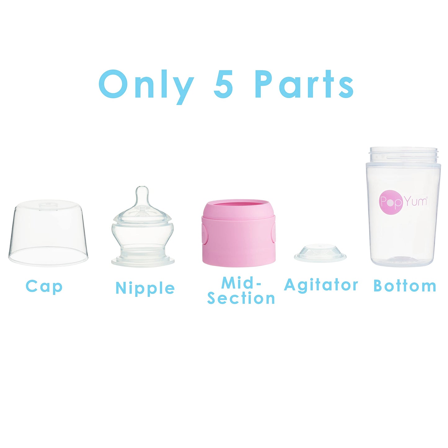 PopYum Orange Formula Making Baby Bottle Starter Set, 4-Pack