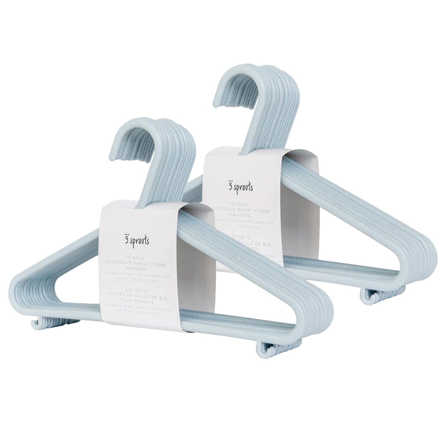 Sustainable Wheat Straw Plastic Toddler & Kids Hangers – Pack of 30