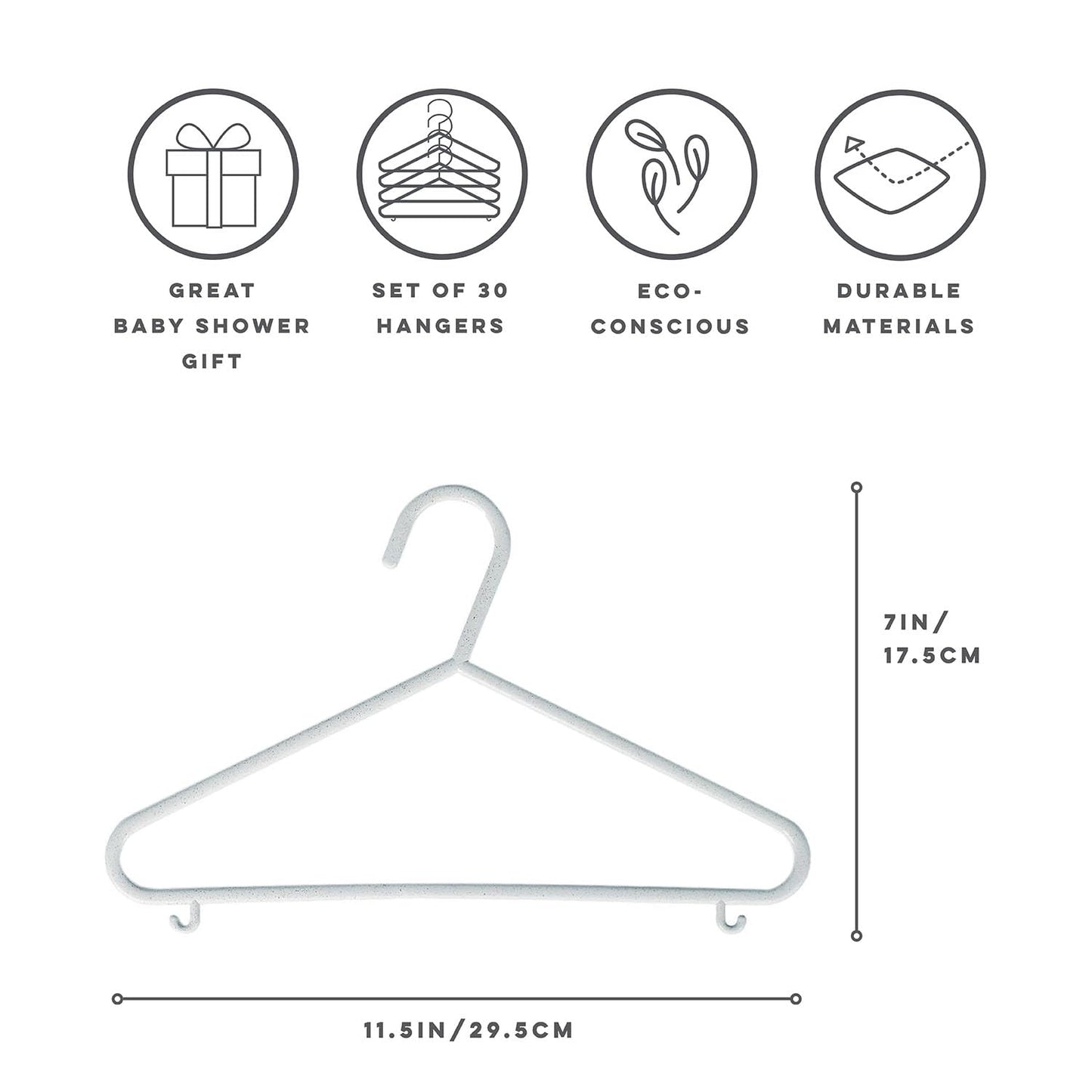Sustainable Wheat Straw Plastic Toddler & Kids Hangers – Pack of 30