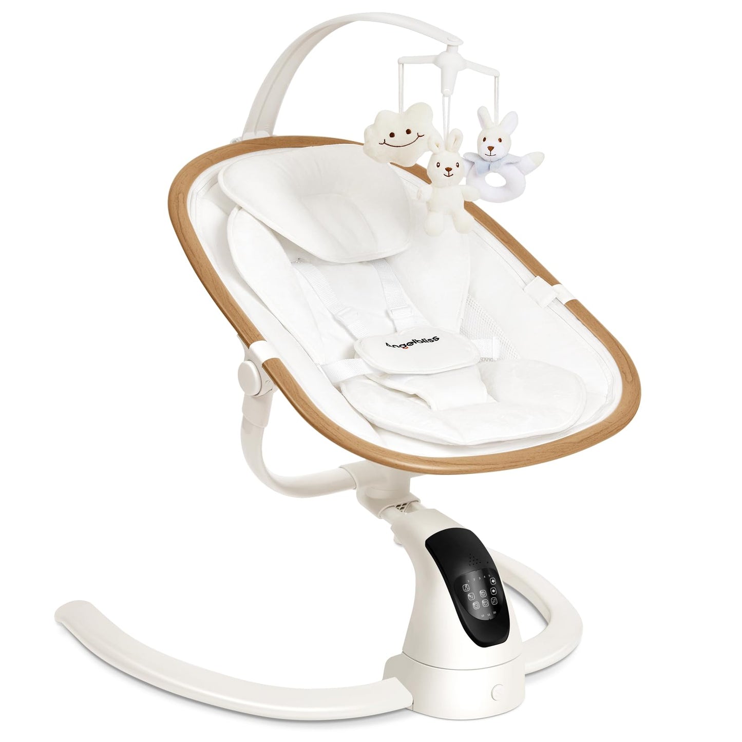 Angelbliss Baby Swing with Cry Detection, Side-to-Side Electric Swing with 5 Speeds