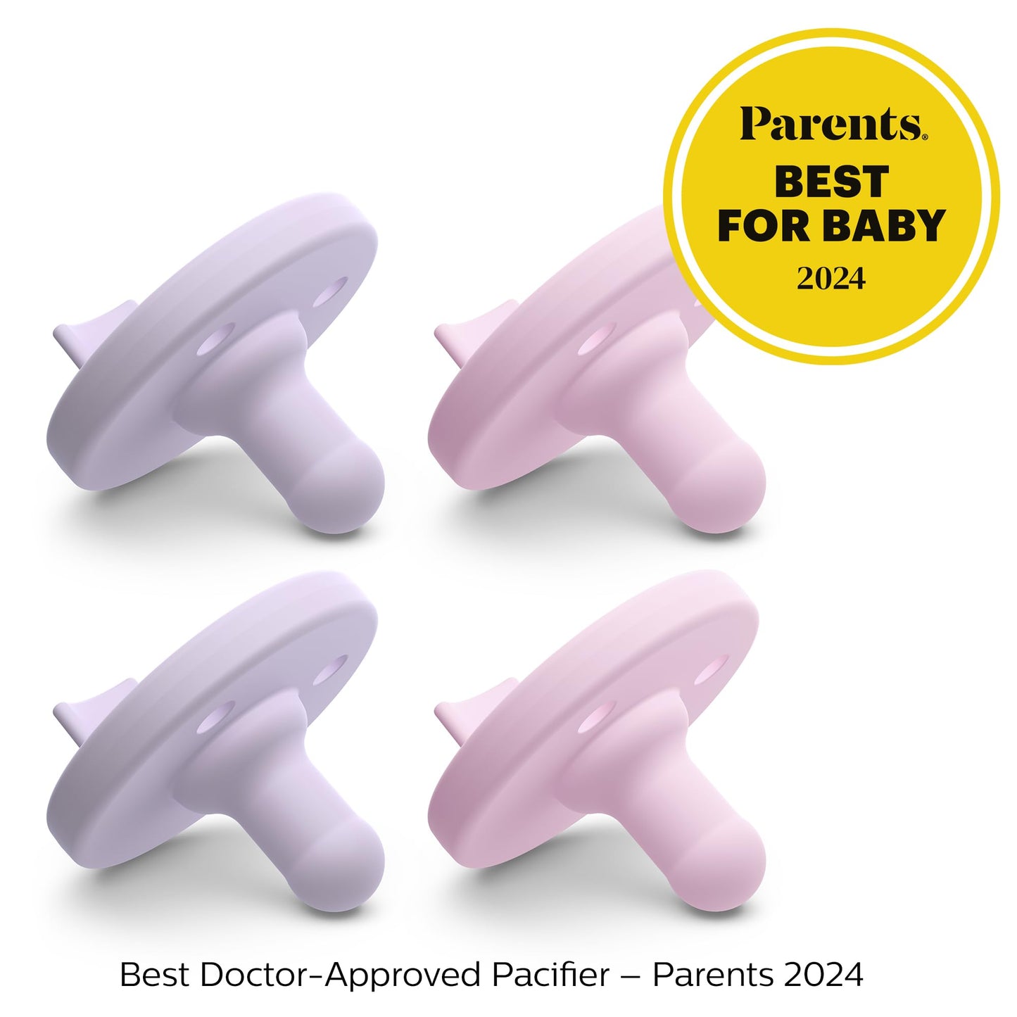 Philips Avent Soothie 0-3 Months Orthodontic Baby Pacifiers, 100% Silicone Pacifiers, One Piece, BPA-Free, Green, 4 Pack, Model SCF190/41