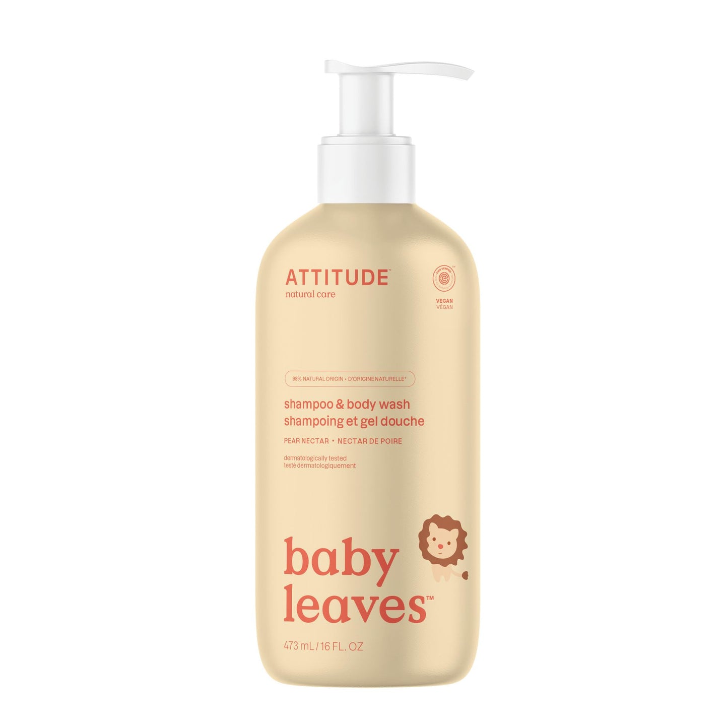 ATTITUDE 2-in-1 Shampoo and Body Wash for Baby, EWG Verified, 16 Fl Oz