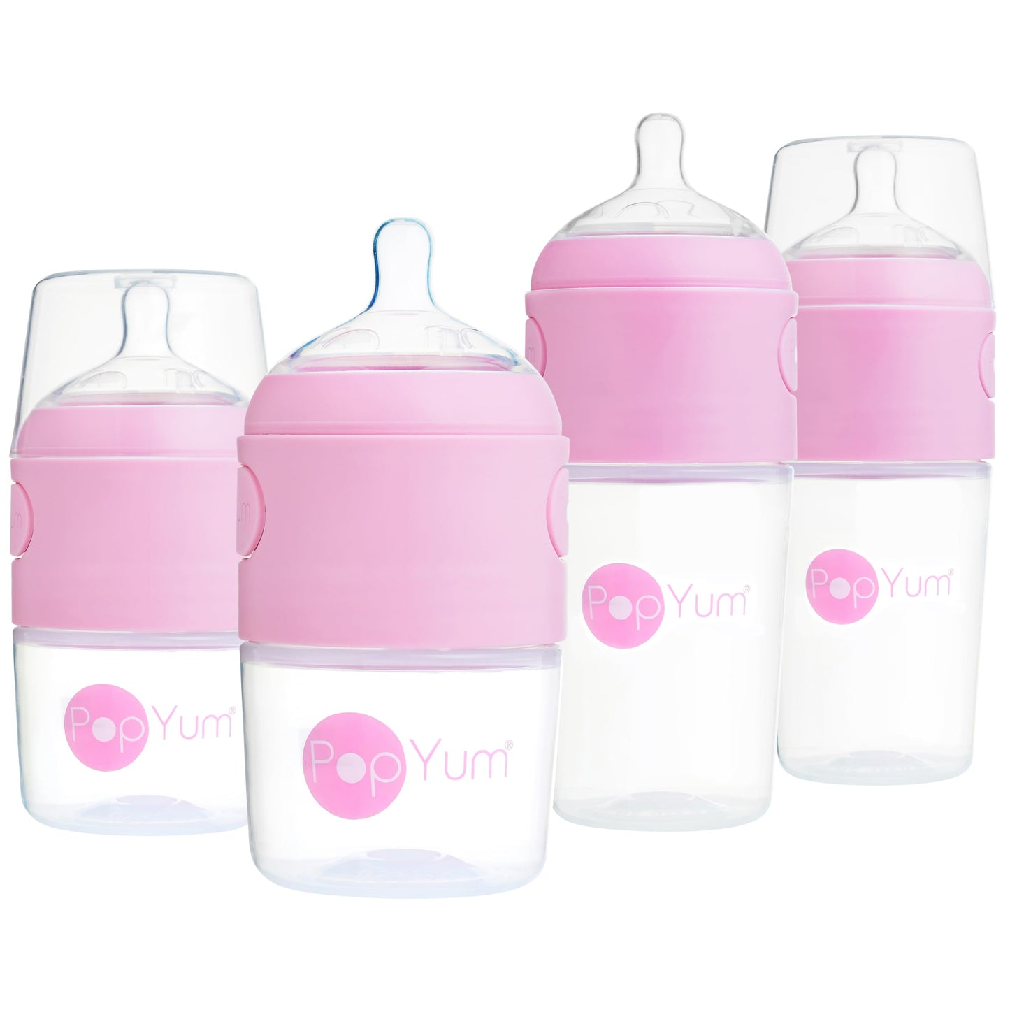 PopYum Orange Formula Making Baby Bottle Starter Set, 4-Pack