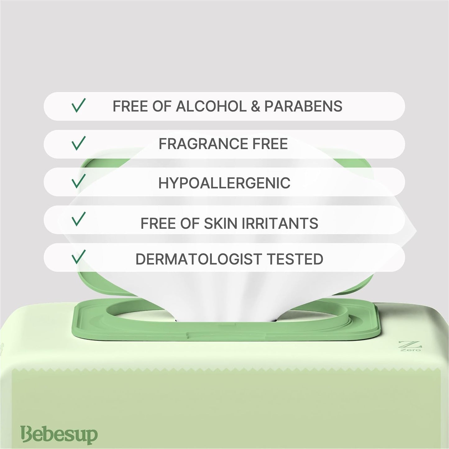 BEBESUP- Korea’s #1 Signature Baby Wipes - Hypoallergenic Water-based Unscented Alcohol-Free Ultra-Thick Super Seed Extracts Organic Plant-Based for sensitive skin Flip-Top 560 Count (8 Packs)