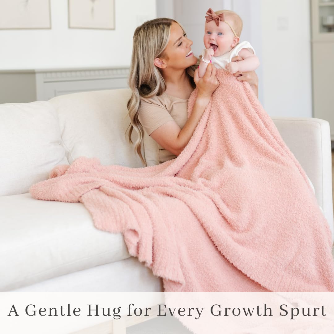 SARANONI Bamboni Luxury Baby Blanket | Plush Blanket for Infant Boys & Girls | Receiving Blanket 30” x 40” | Gray