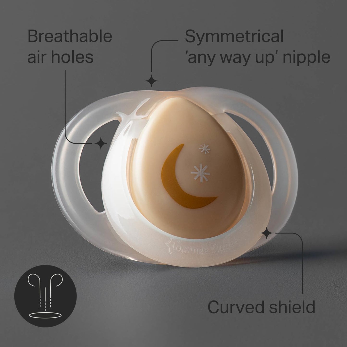 Tommee Tippee Night Time Pacifier, 6-18 Months, BPA-Free Binkies, Glow in The Dark Technology