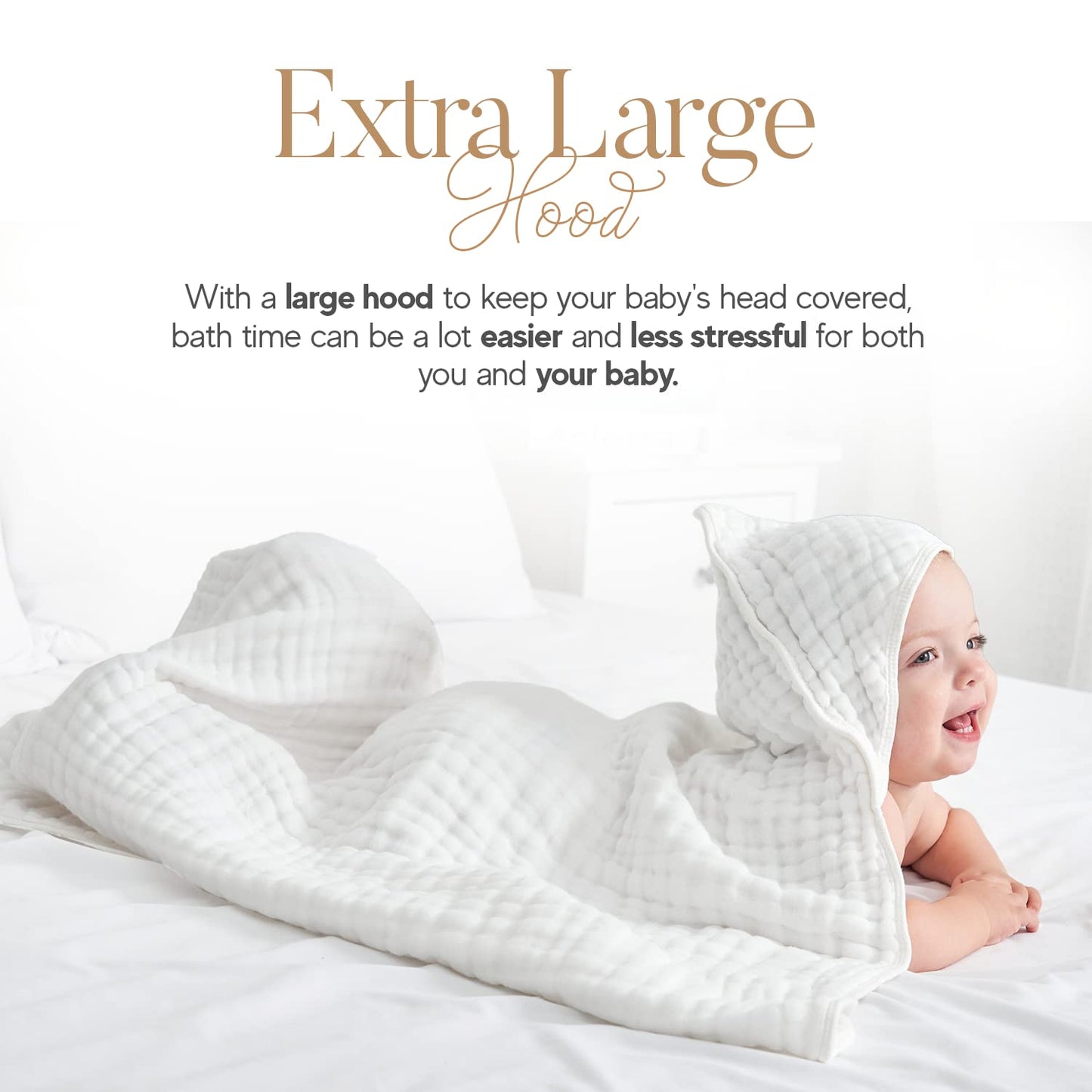 Muslin Hooded Baby Towel 4 Pack