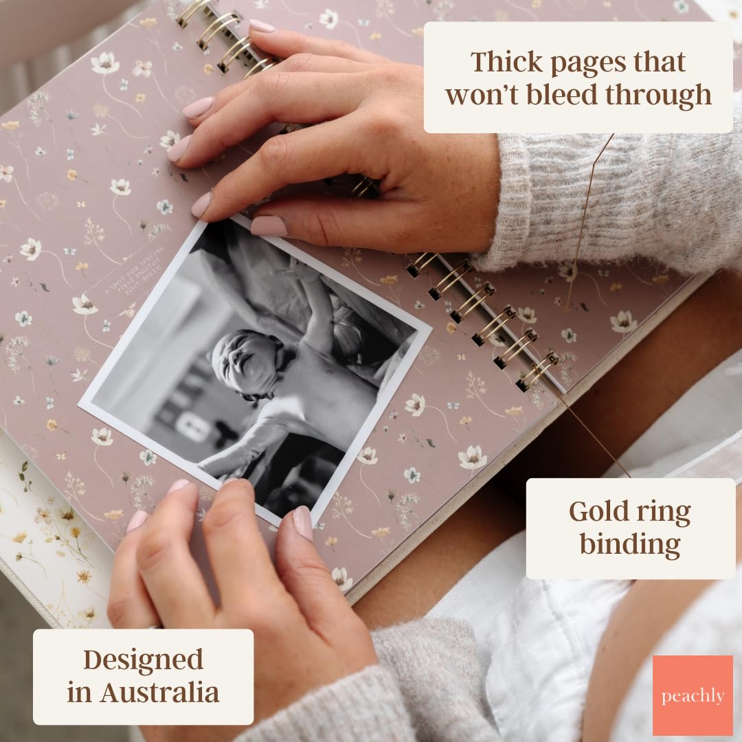 Peachly Pregnancy Journal - Linen Pregnancy Book to Capture Every Milestone - Pregnancy Must Haves - Baby Book Keepsake Pregnancy Journals For First Time Moms and Experienced Moms