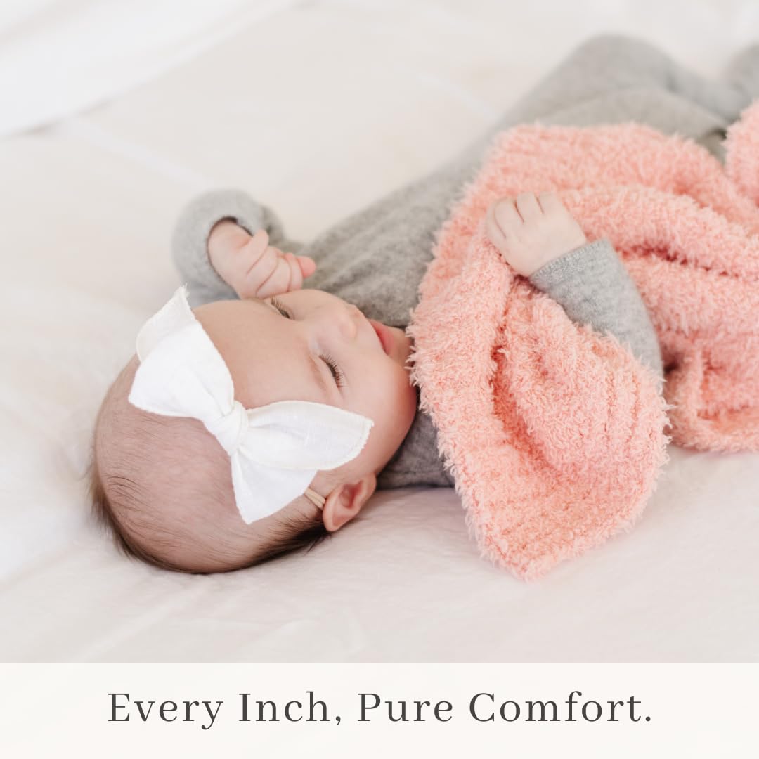 SARANONI Bamboni Luxury Baby Blanket | Plush Blanket for Infant Boys & Girls | Receiving Blanket 30” x 40” | Gray
