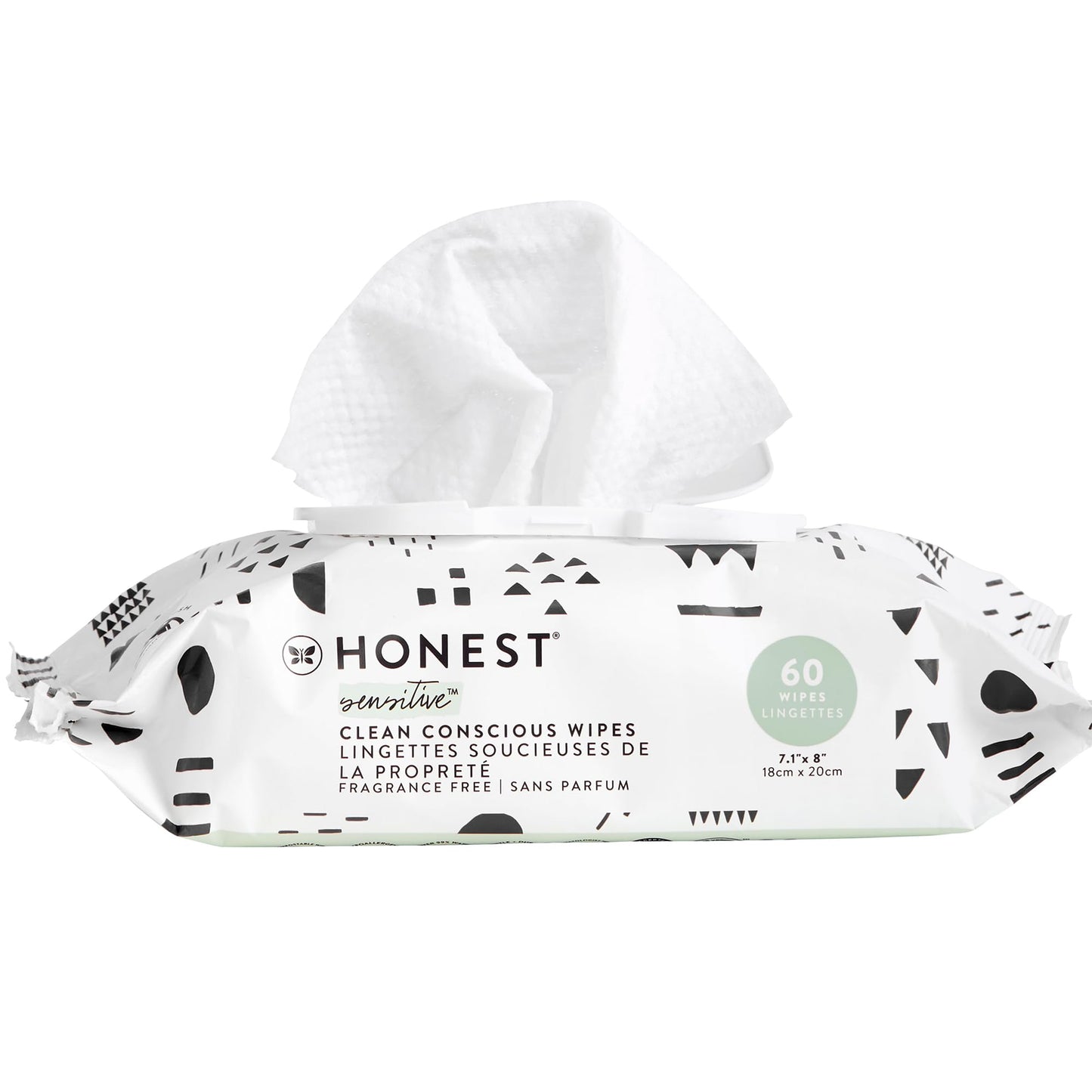 The Honest Company Clean Conscious Multi-Use Wipes | Hypoallergenic + Unscented for Sensitive Skin | Over 99% Water, Compostable, Plant Based, Baby Wipes | Pattern Play, 720 Count