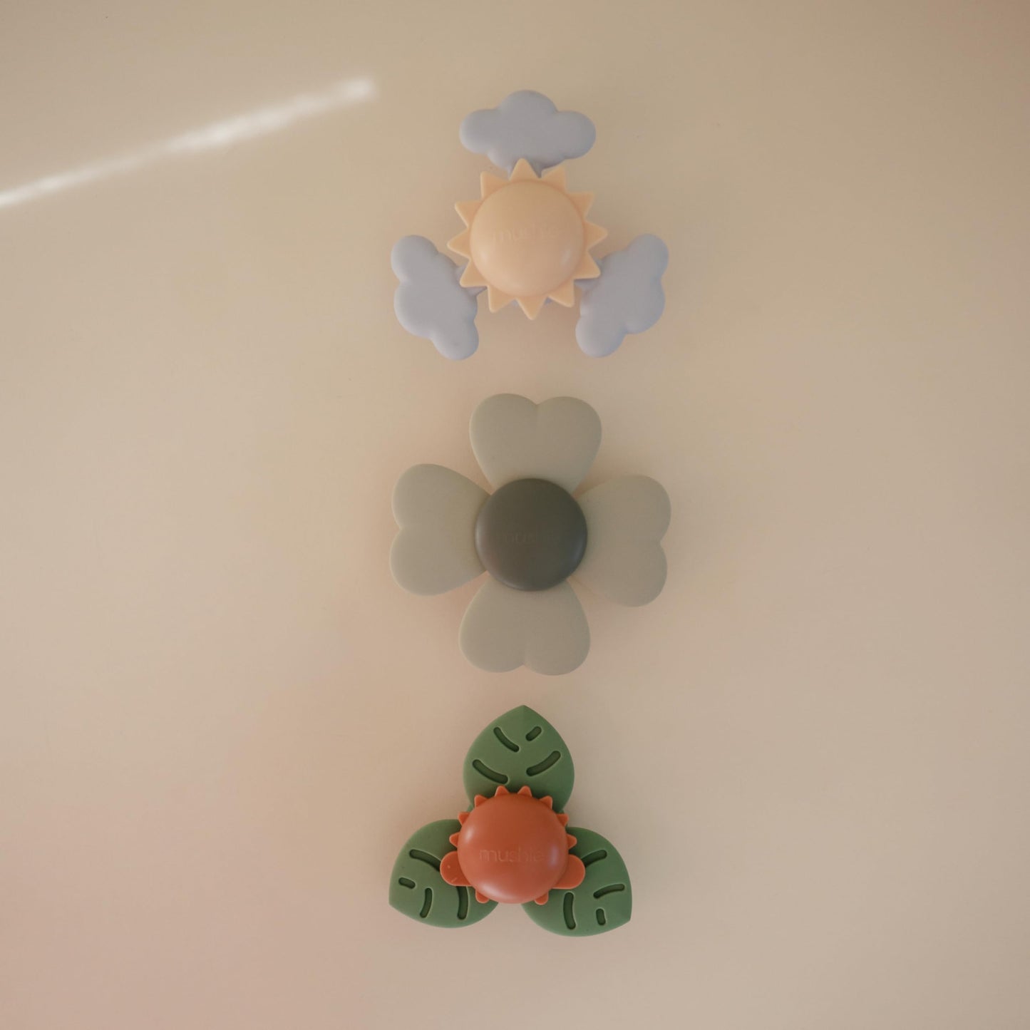 mushie Sunshine Suction Spinner Toy | Toddler Sensory Toys for Bath & Play