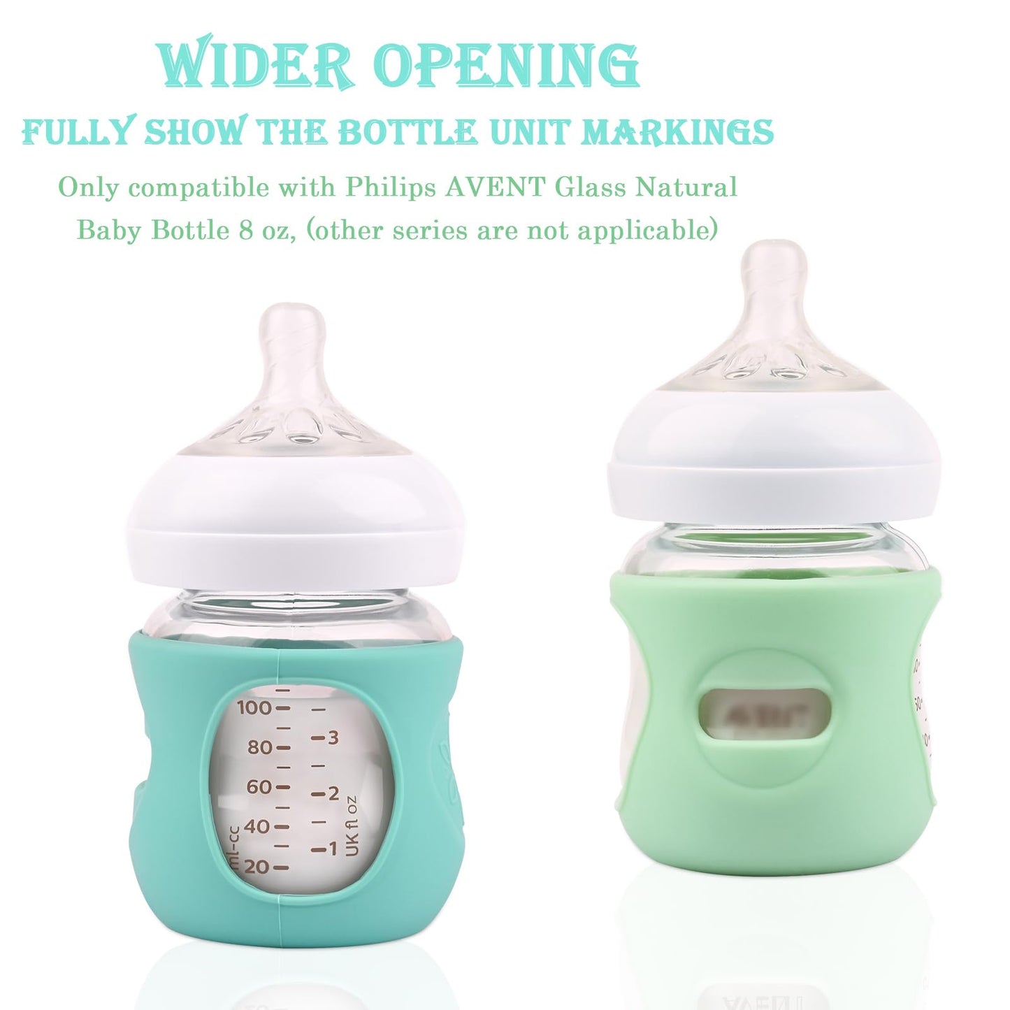 3 Pack Silicone Sleeves for Avent Natural Glass Baby Bottles, Anti Breakage Baby Bottle Holder, Compatible Philips Avent Glass Natural Baby Bottle 4 oz(Grey+Dark Blue+Apricot)