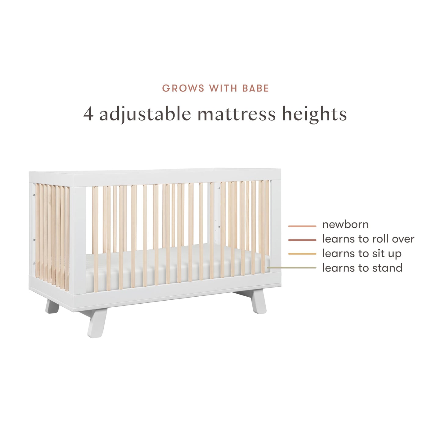Babyletto Hudson 3-in-1 Convertible Baby Crib - GREENGUARD Gold Certified
