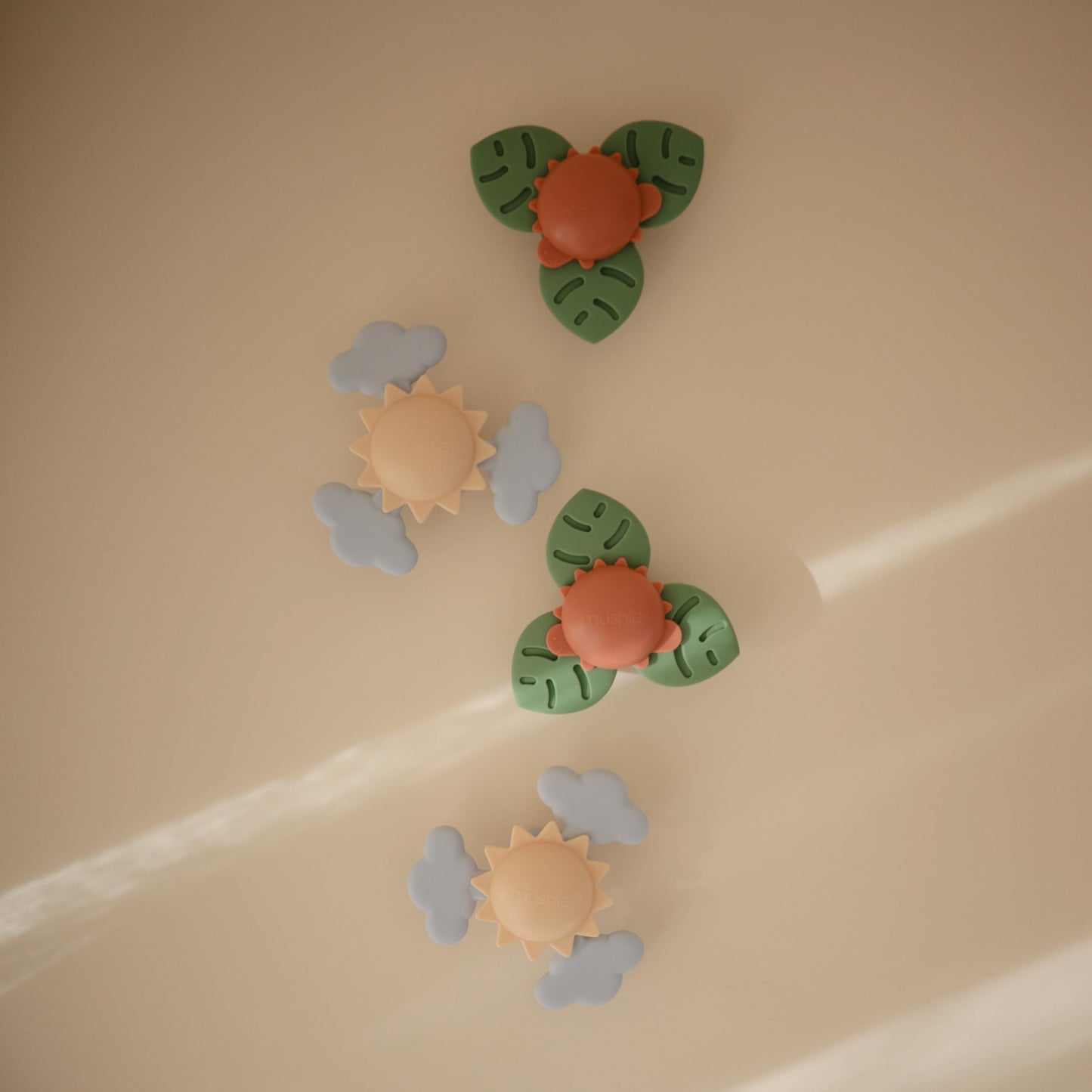 mushie Sunshine Suction Spinner Toy | Toddler Sensory Toys for Bath & Play