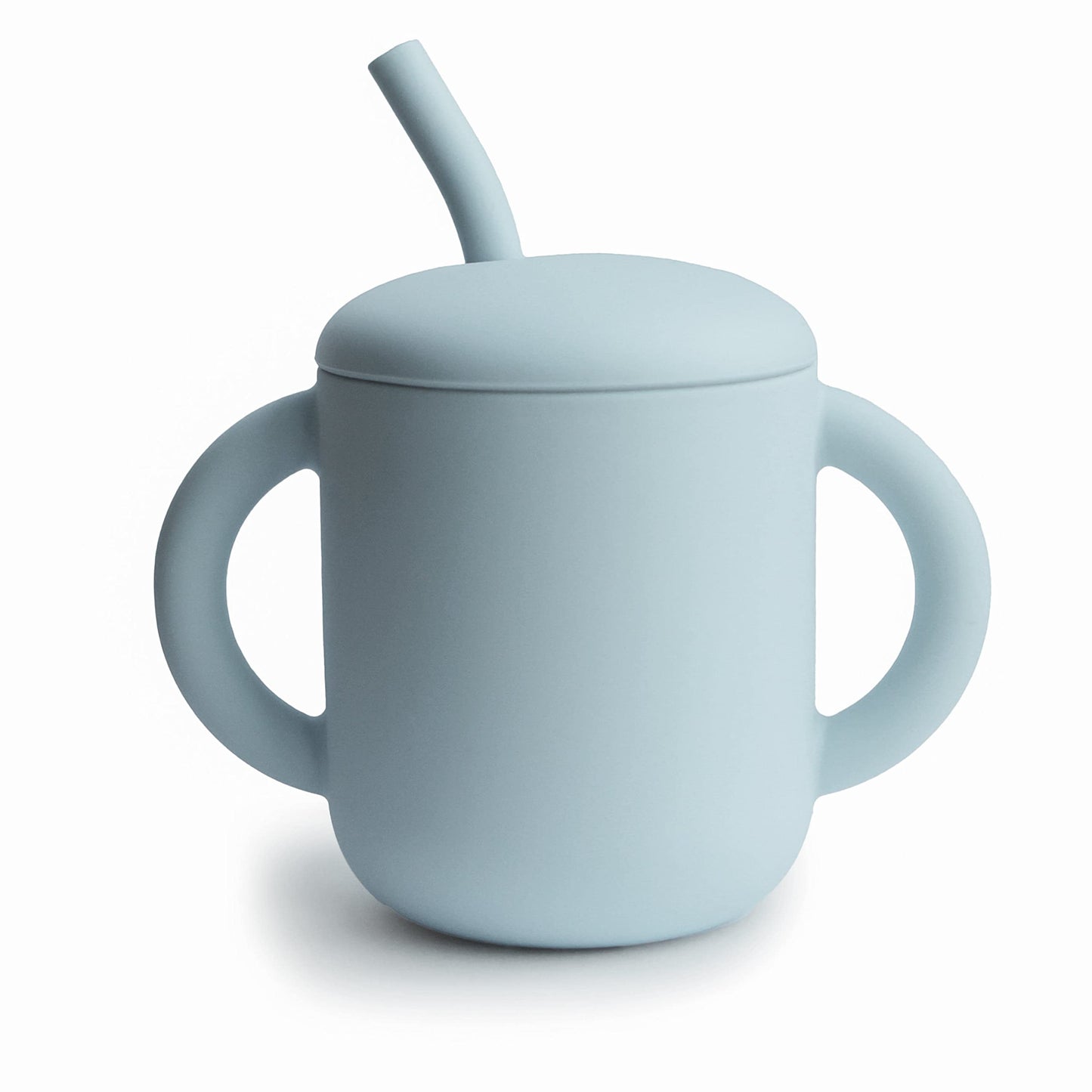 mushie 100% Silicone Training Cup & Straw for Toddlers | 6 Months+ (Whales)