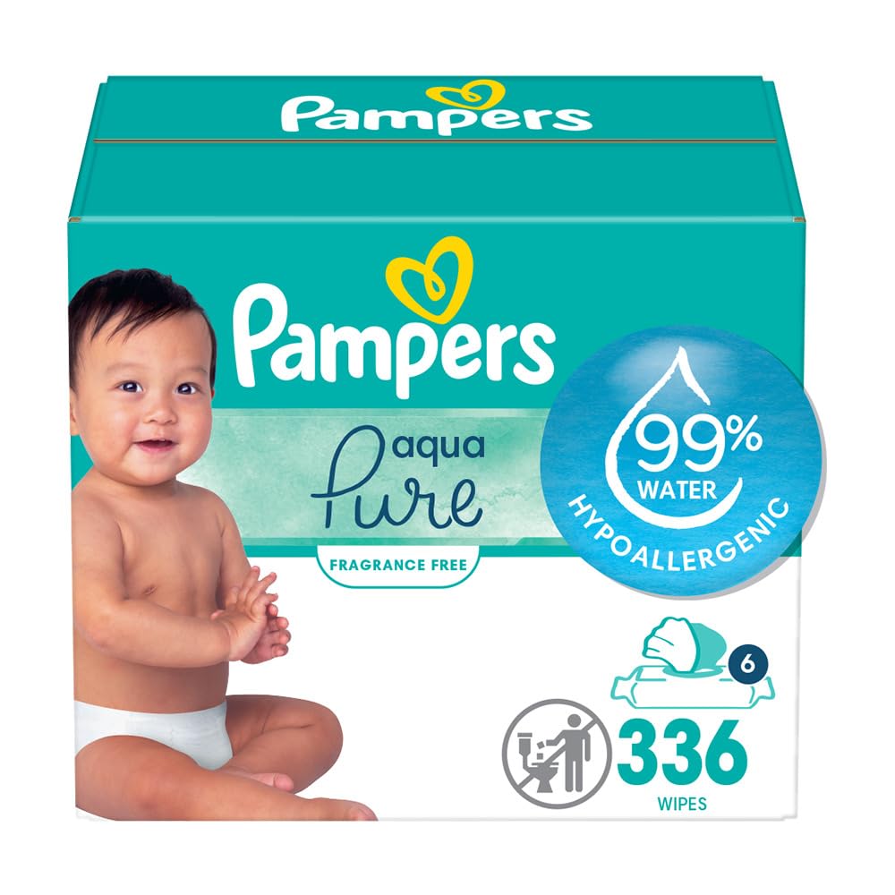 Pampers Baby Wipes Aqua Pure, 99% water-based wipes