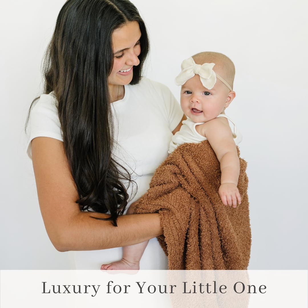 SARANONI Bamboni Luxury Baby Blanket | Plush Blanket for Infant Boys & Girls | Receiving Blanket 30” x 40” | Gray