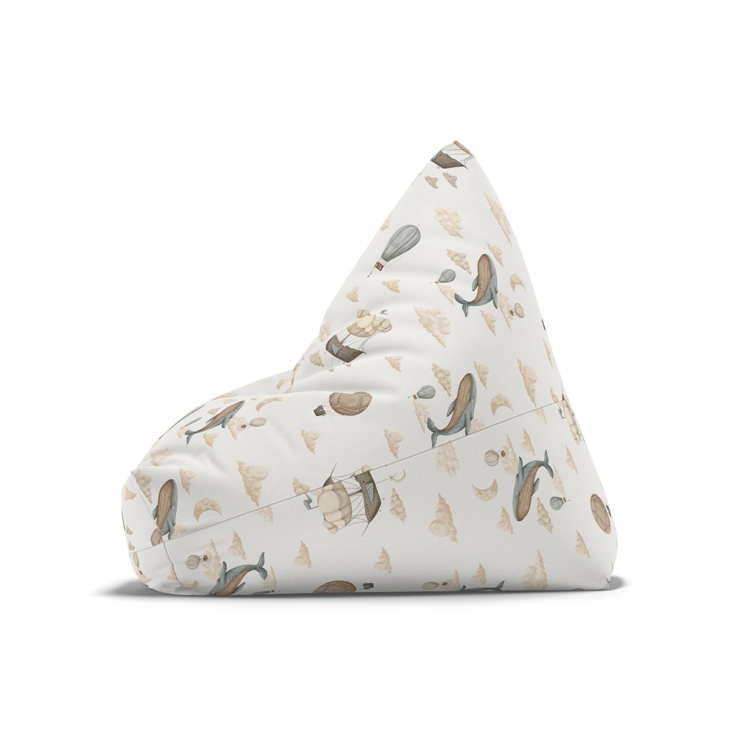 Watercolor Whale Balloons Bean Bag Chair Cover