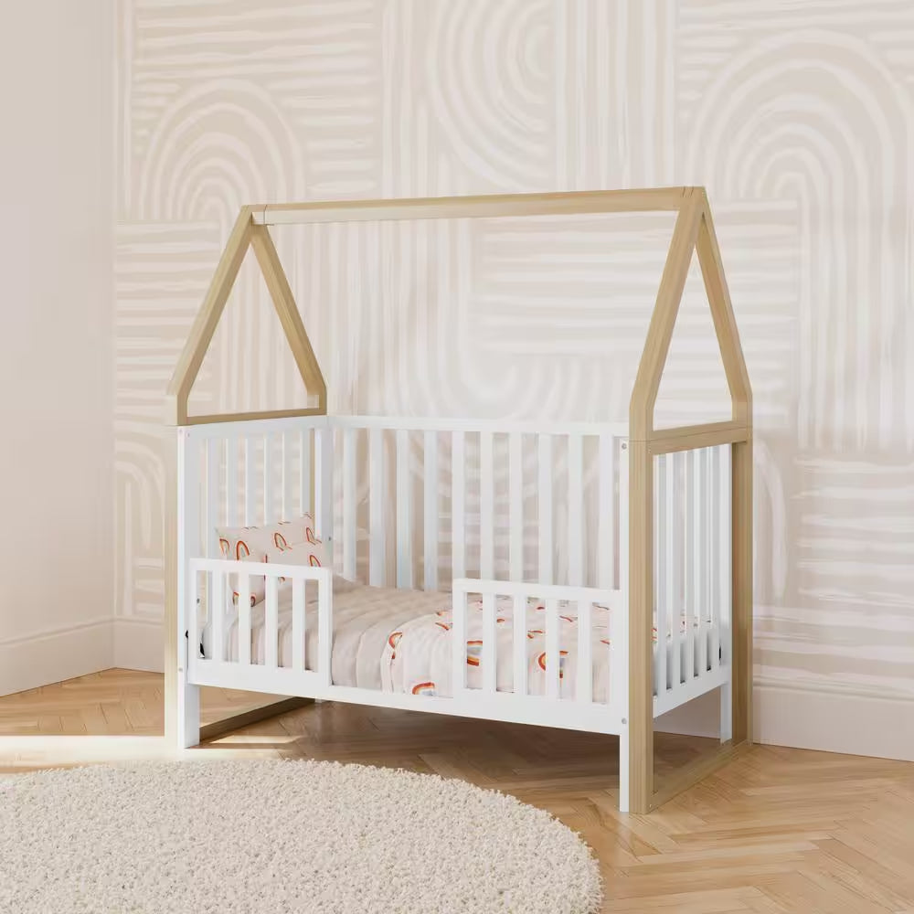 Orchard 5-In-1 Convertible Canopy Crib-White/Driftwood