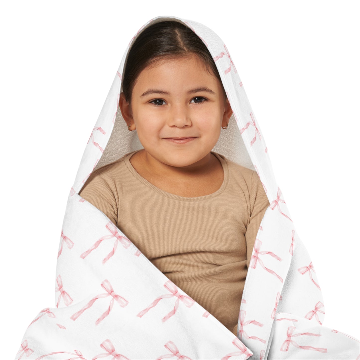Child Hooded Towel- Pink Bows