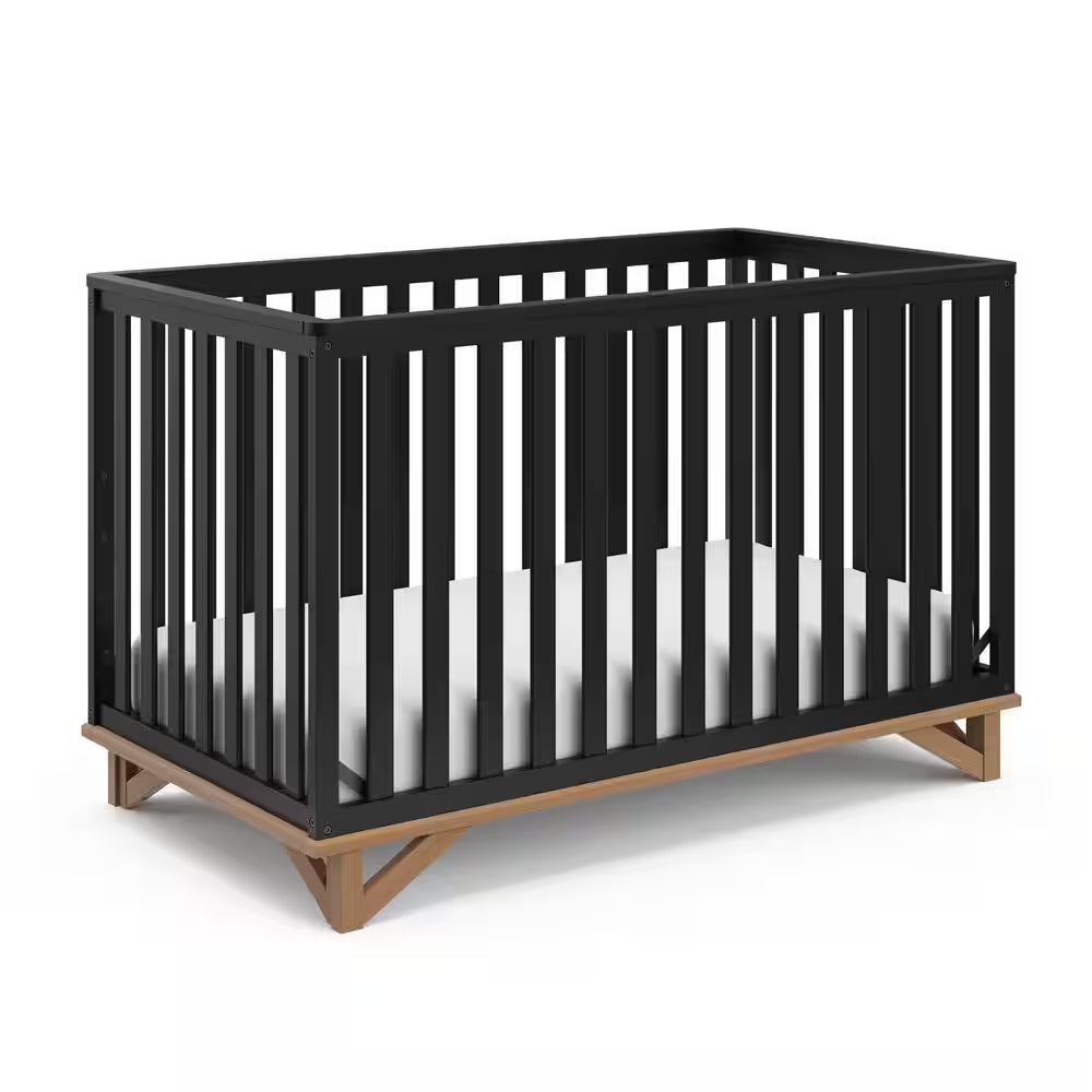 Santa Monica Black with Vintage Driftwood 5-In-1 Convertible Crib