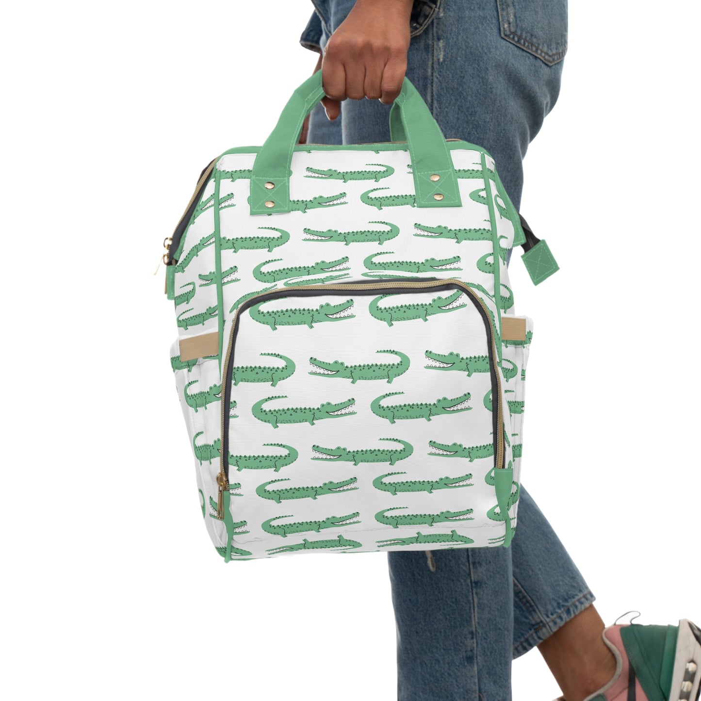 Diaper Bag Backpack- Preppy Crocodiles - All The Things Baby