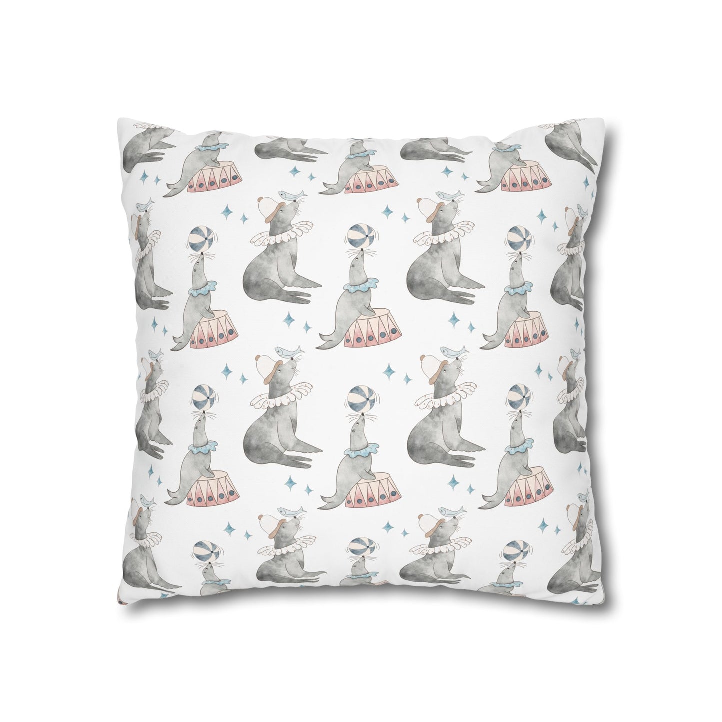 Throw Pillowcase Circus Seals
