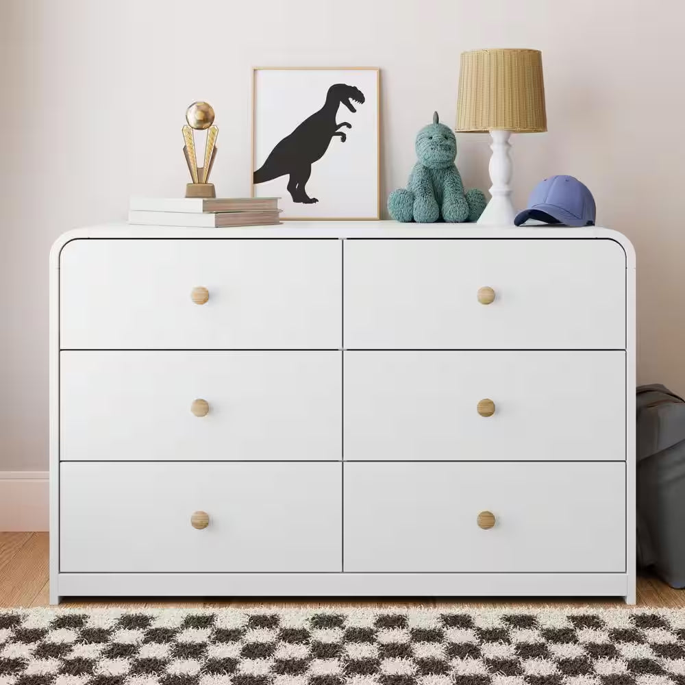 Santos White 6 Drawer 48.13 In. Wide Dresser