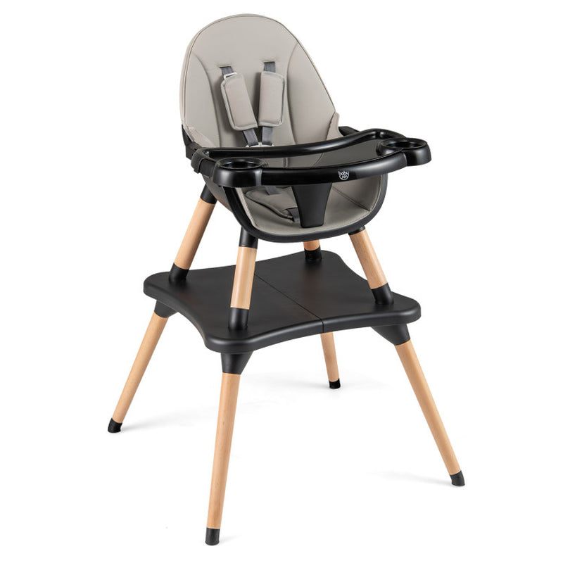 5-In-1 Baby Convertible Wooden High Chair with Detachable Tray