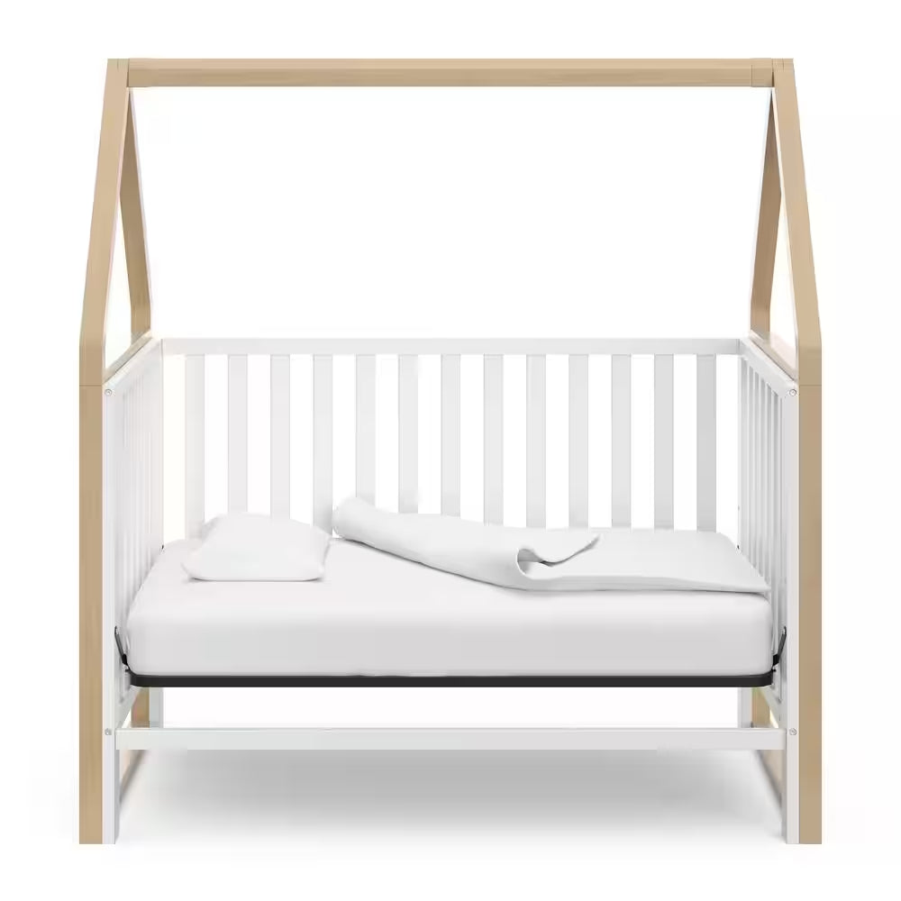 Orchard 5-In-1 Convertible Canopy Crib-White/Driftwood