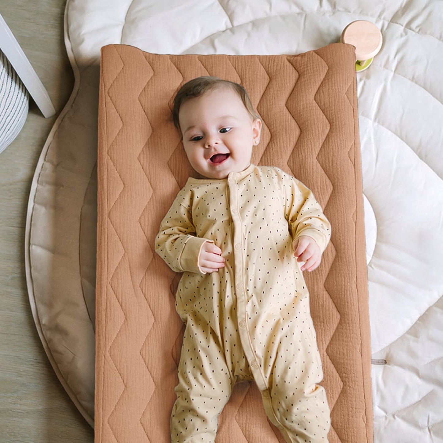 lulumoon Muslin Changing Pad Cover: Baby Cotton Quilted Changing Table Cover