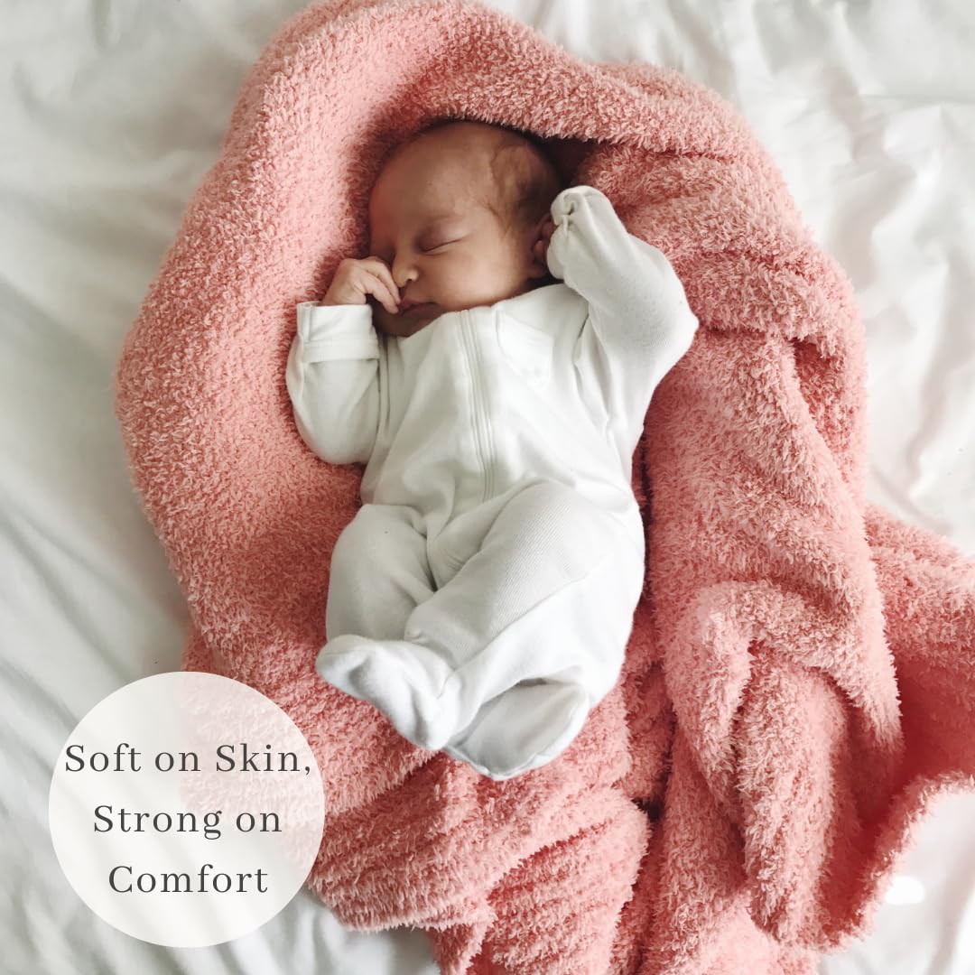 SARANONI Bamboni Luxury Baby Blanket | Plush Blanket for Infant Boys & Girls | Receiving Blanket 30” x 40” | Gray