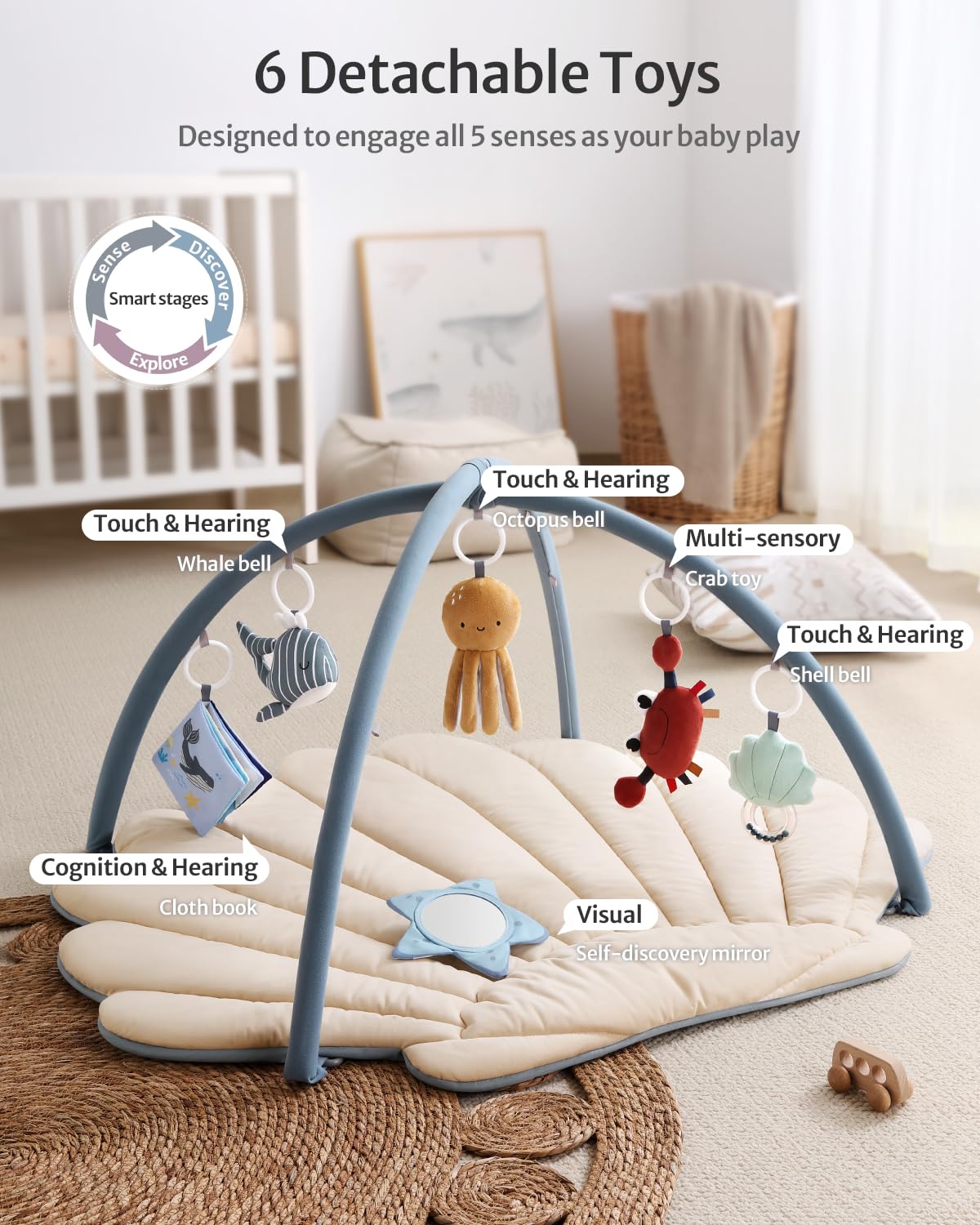 Blissful Diary Shell Baby Play Gym Mat