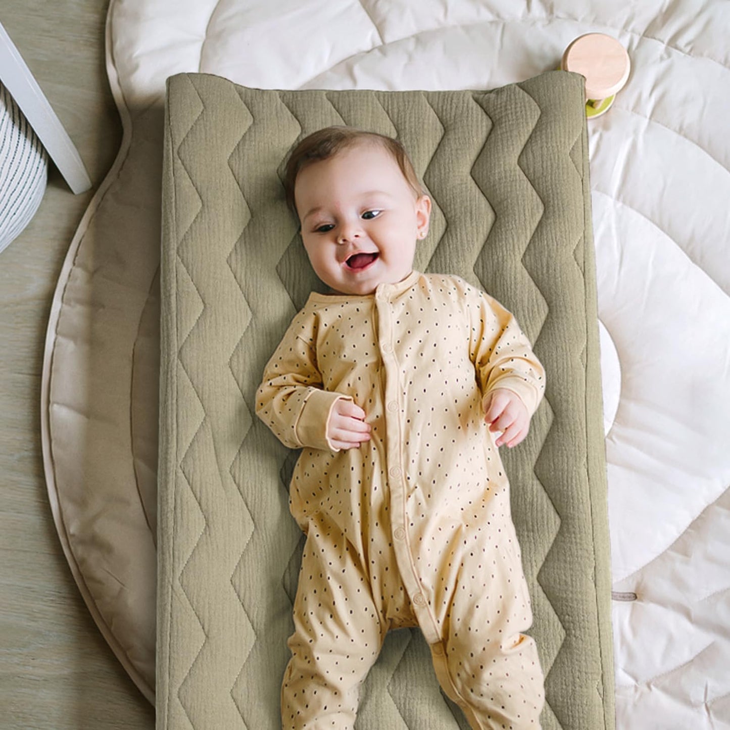 lulumoon Muslin Changing Pad Cover: Baby Cotton Quilted Changing Table Cover