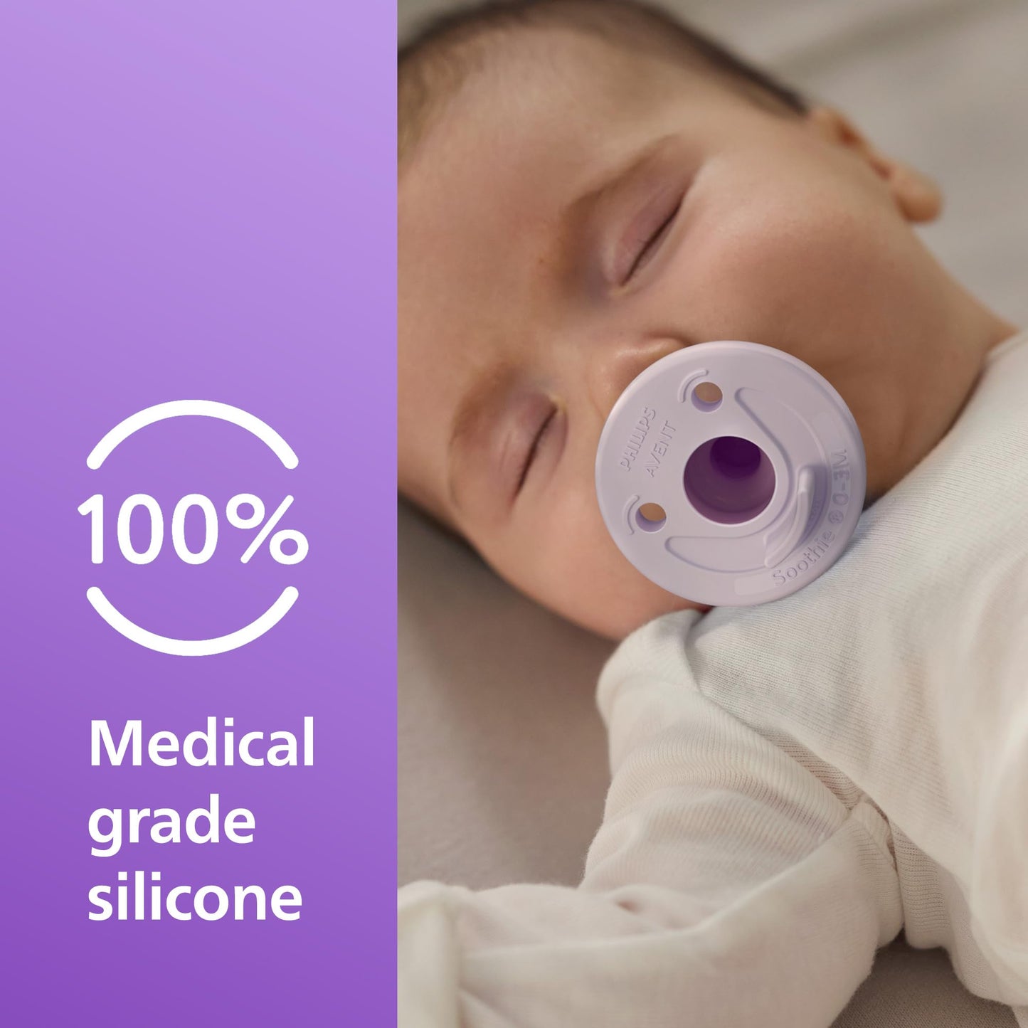 Philips Avent Soothie 0-3 Months Orthodontic Baby Pacifiers, 100% Silicone Pacifiers, One Piece, BPA-Free, Green, 4 Pack, Model SCF190/41