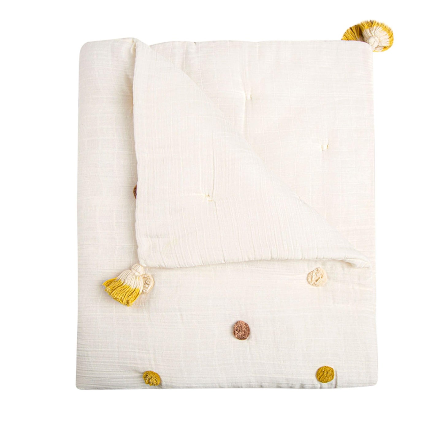 Crane Baby Blanket, 36” x 36”, Soft Cotton Quilted Nursery Blanket for Boys and Girls, Copper, Ezra Print