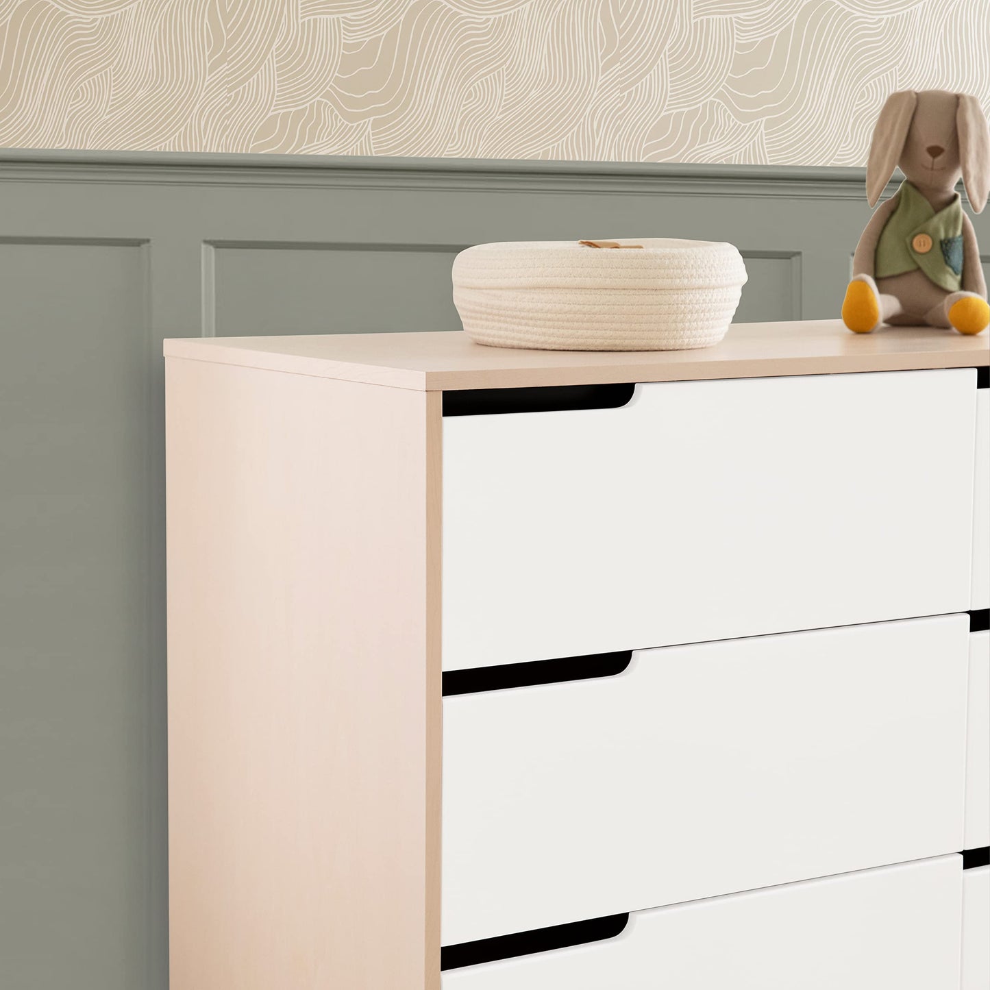 Babyletto Hudson 6-Drawer Assembled Double Dresser in White, Greenguard Gold Certified